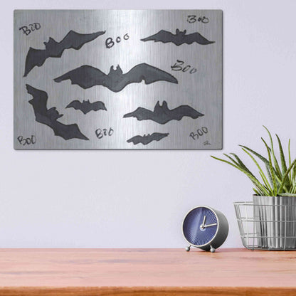 Luxe Metal Art 'Boo Bats' by Cindy Jacobs, Metal Wall Art,16x12