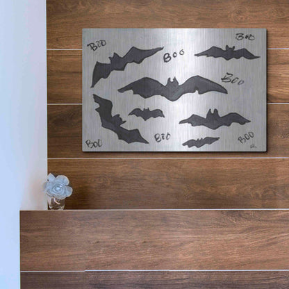 Luxe Metal Art 'Boo Bats' by Cindy Jacobs, Metal Wall Art,16x12