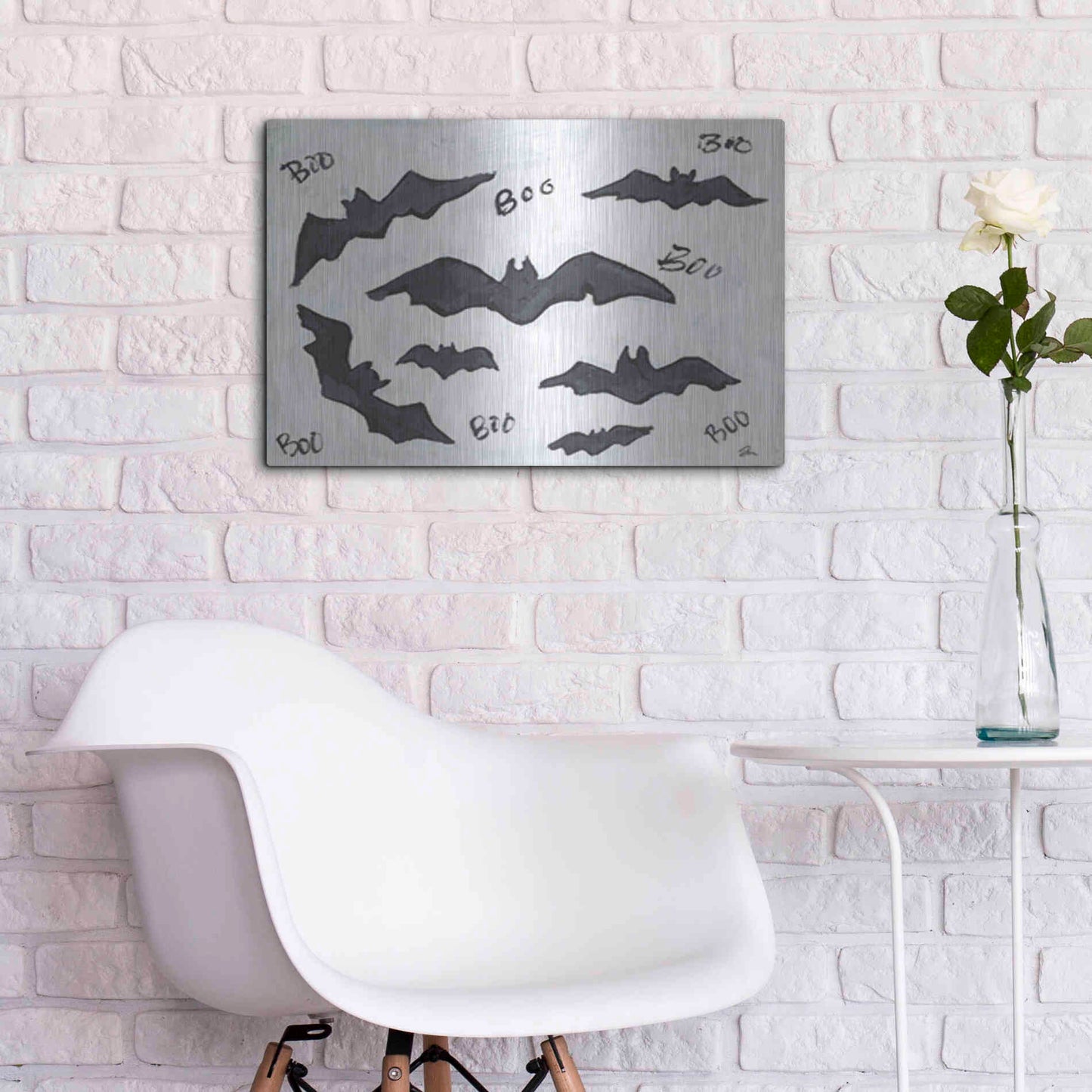 Luxe Metal Art 'Boo Bats' by Cindy Jacobs, Metal Wall Art,24x16