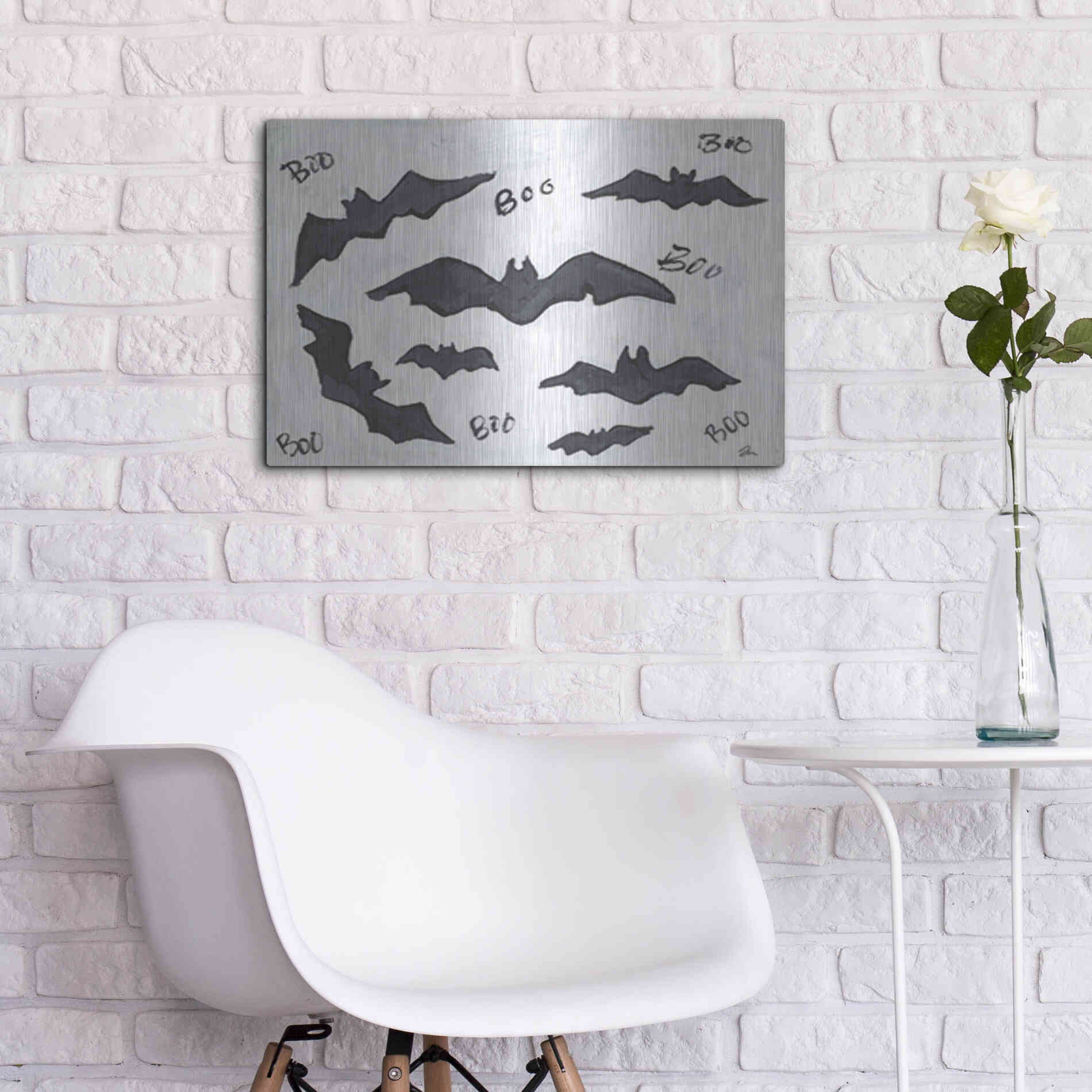 Luxe Metal Art 'Boo Bats' by Cindy Jacobs, Metal Wall Art,24x16