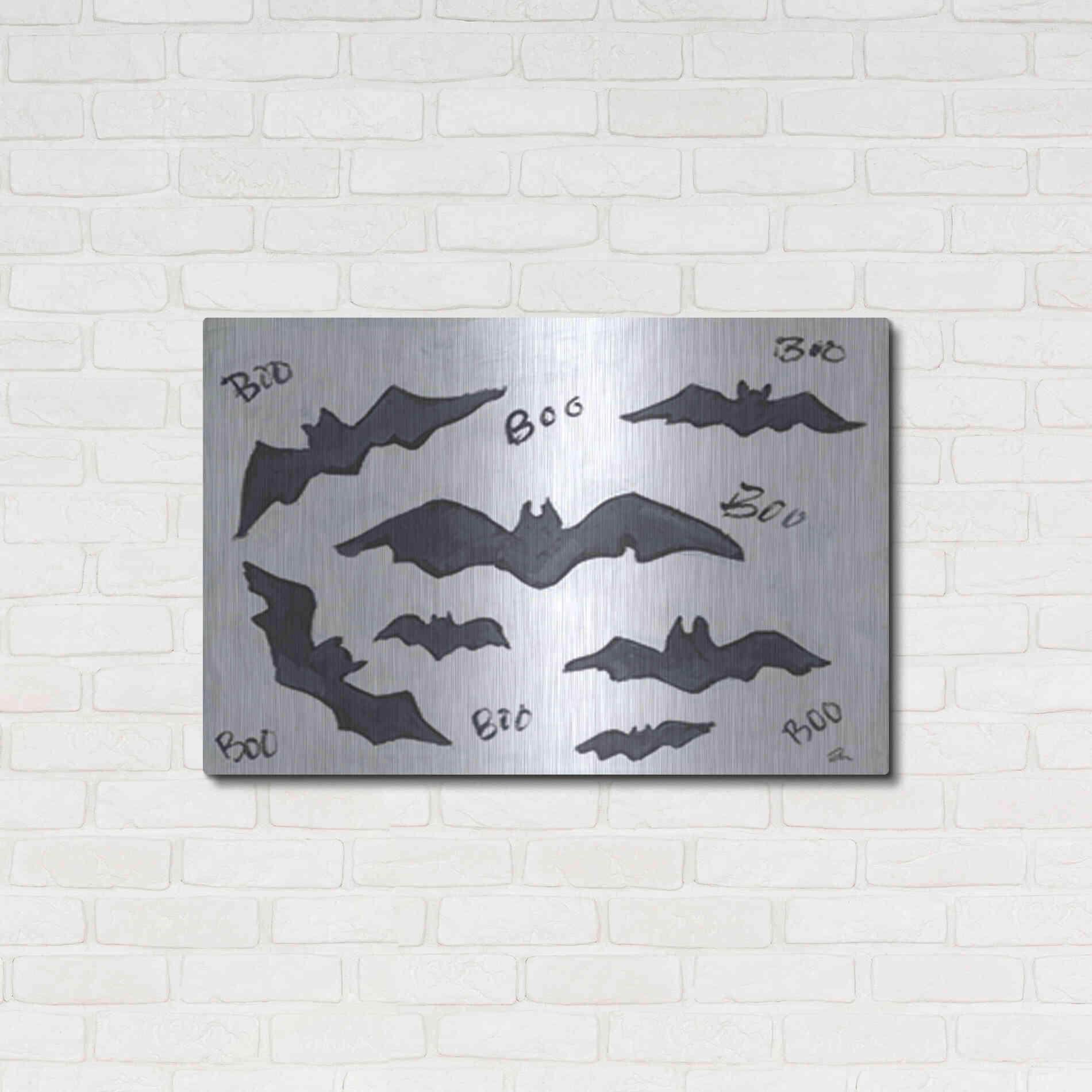Luxe Metal Art 'Boo Bats' by Cindy Jacobs, Metal Wall Art,36x24