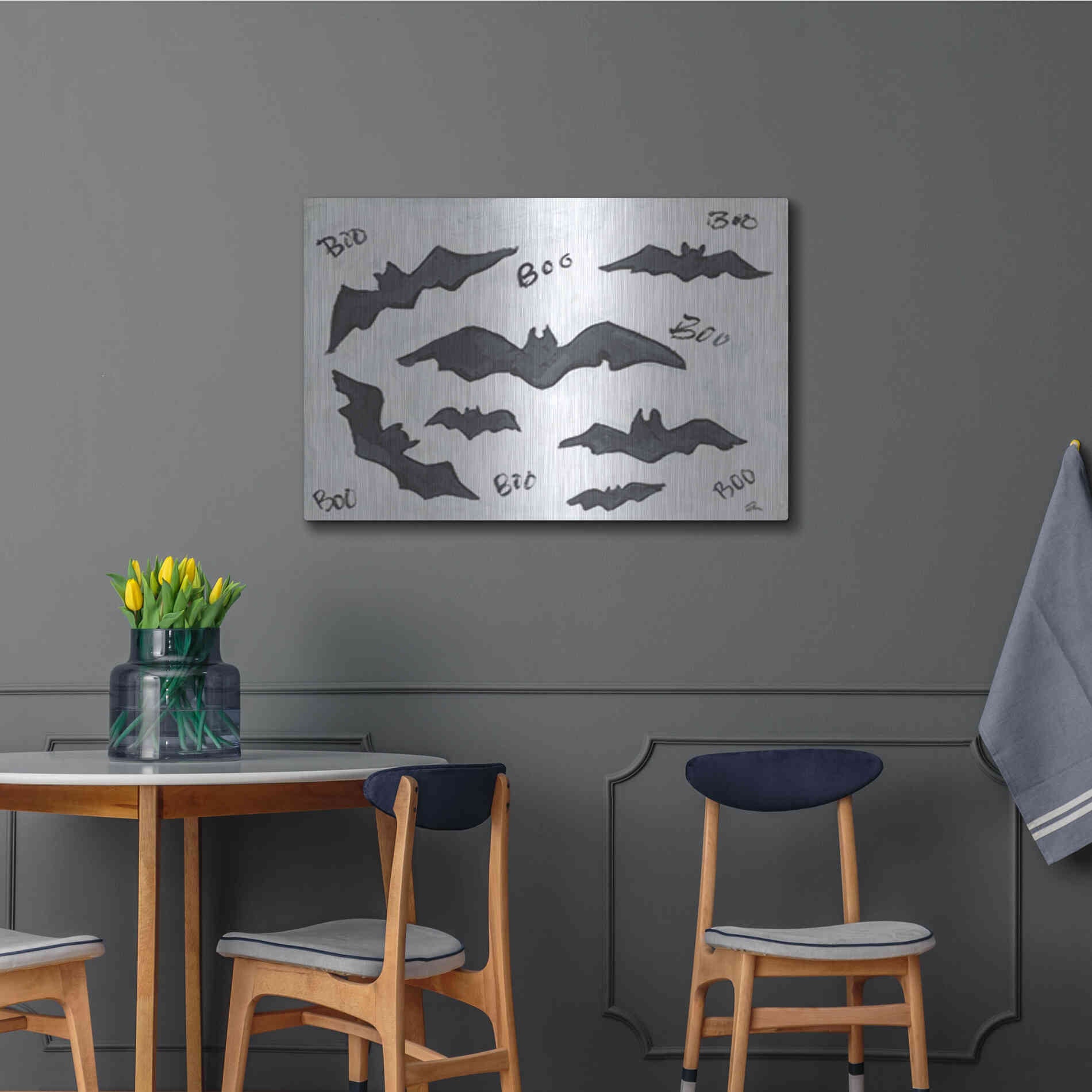 Luxe Metal Art 'Boo Bats' by Cindy Jacobs, Metal Wall Art,36x24