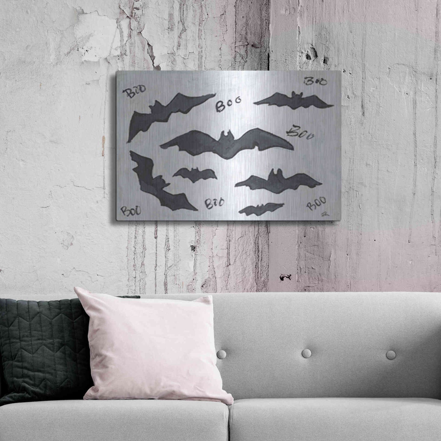 Luxe Metal Art 'Boo Bats' by Cindy Jacobs, Metal Wall Art,36x24