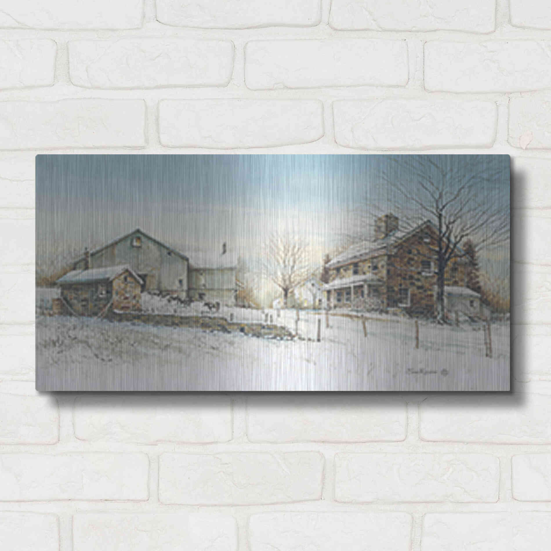 Luxe Metal Art 'February Morning' by John Rossini, Metal Wall Art,24x12