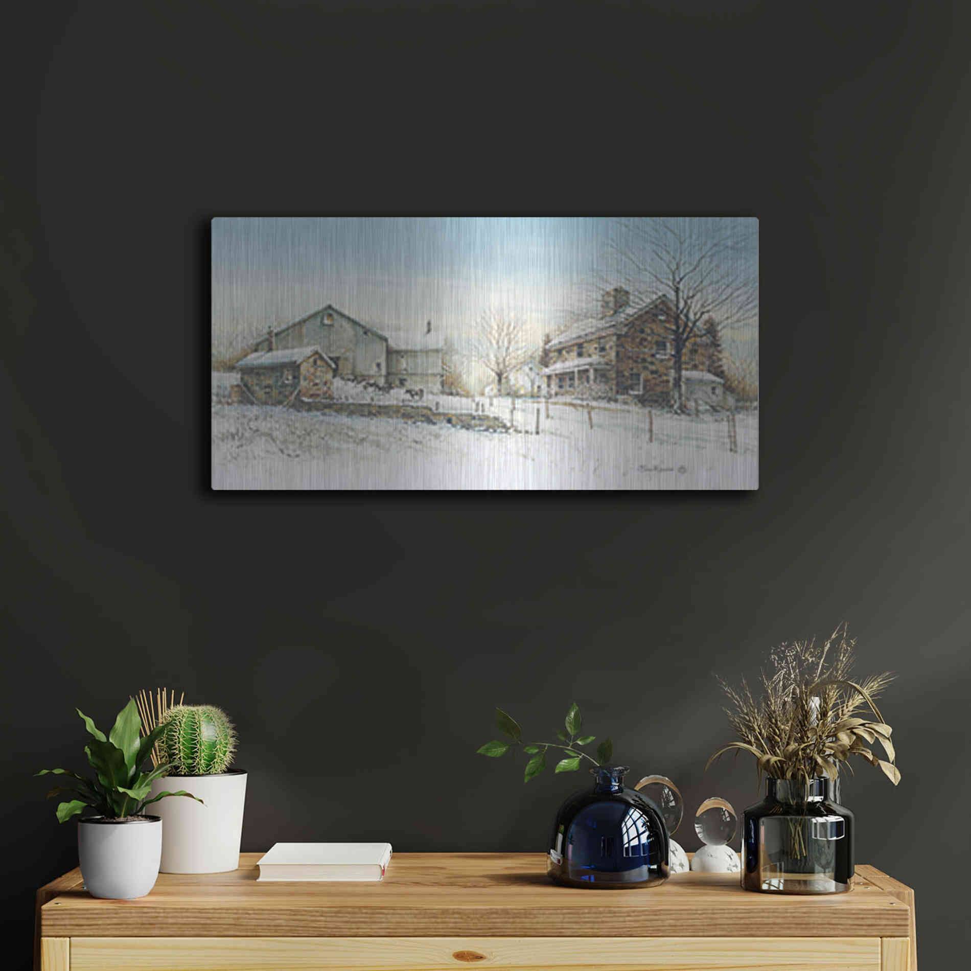 Luxe Metal Art 'February Morning' by John Rossini, Metal Wall Art,24x12