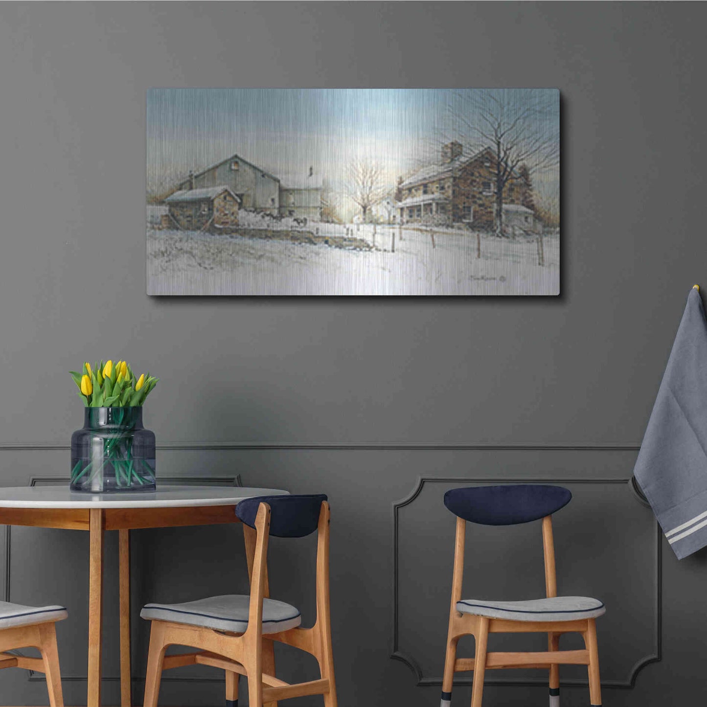 Luxe Metal Art 'February Morning' by John Rossini, Metal Wall Art,48x24