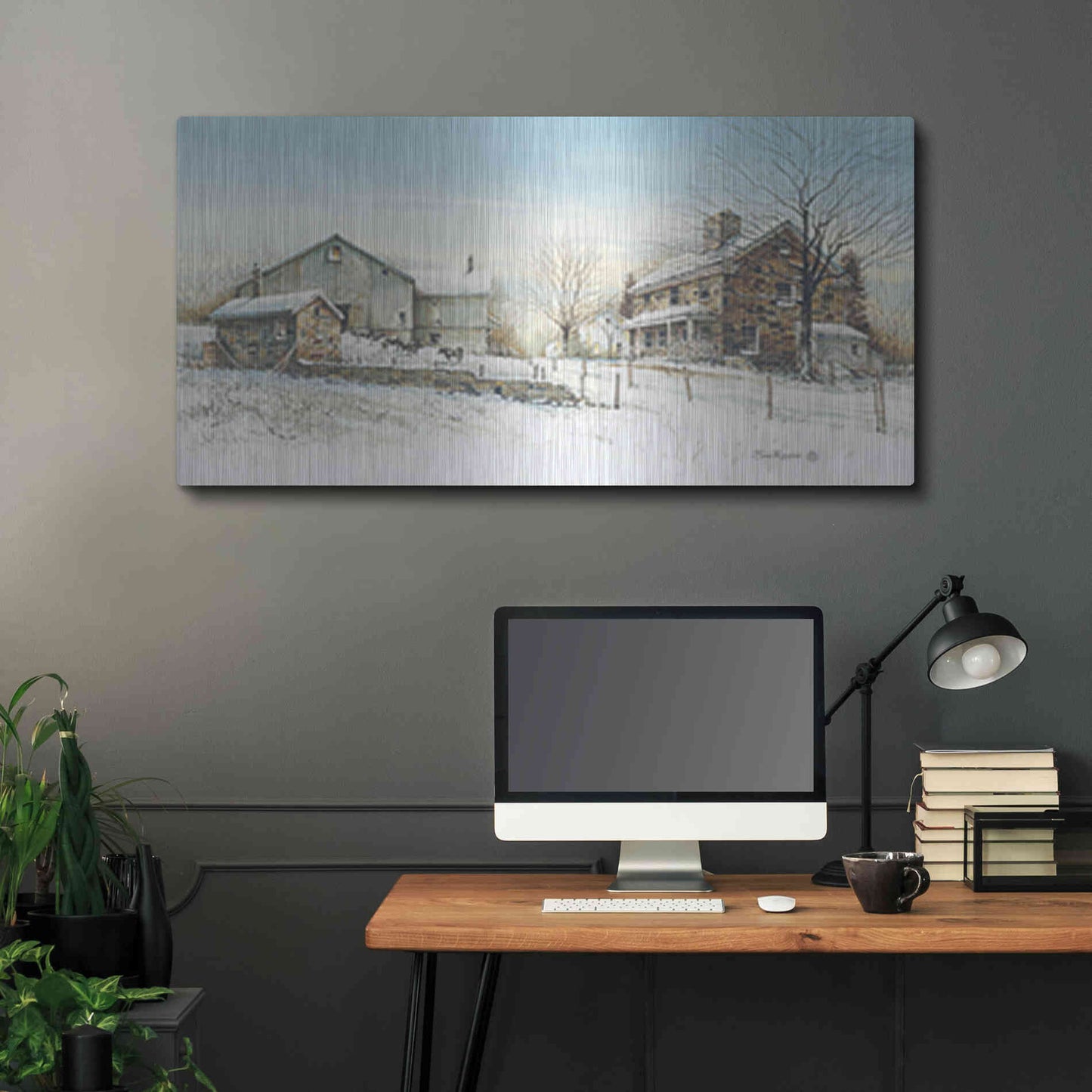 Luxe Metal Art 'February Morning' by John Rossini, Metal Wall Art,48x24