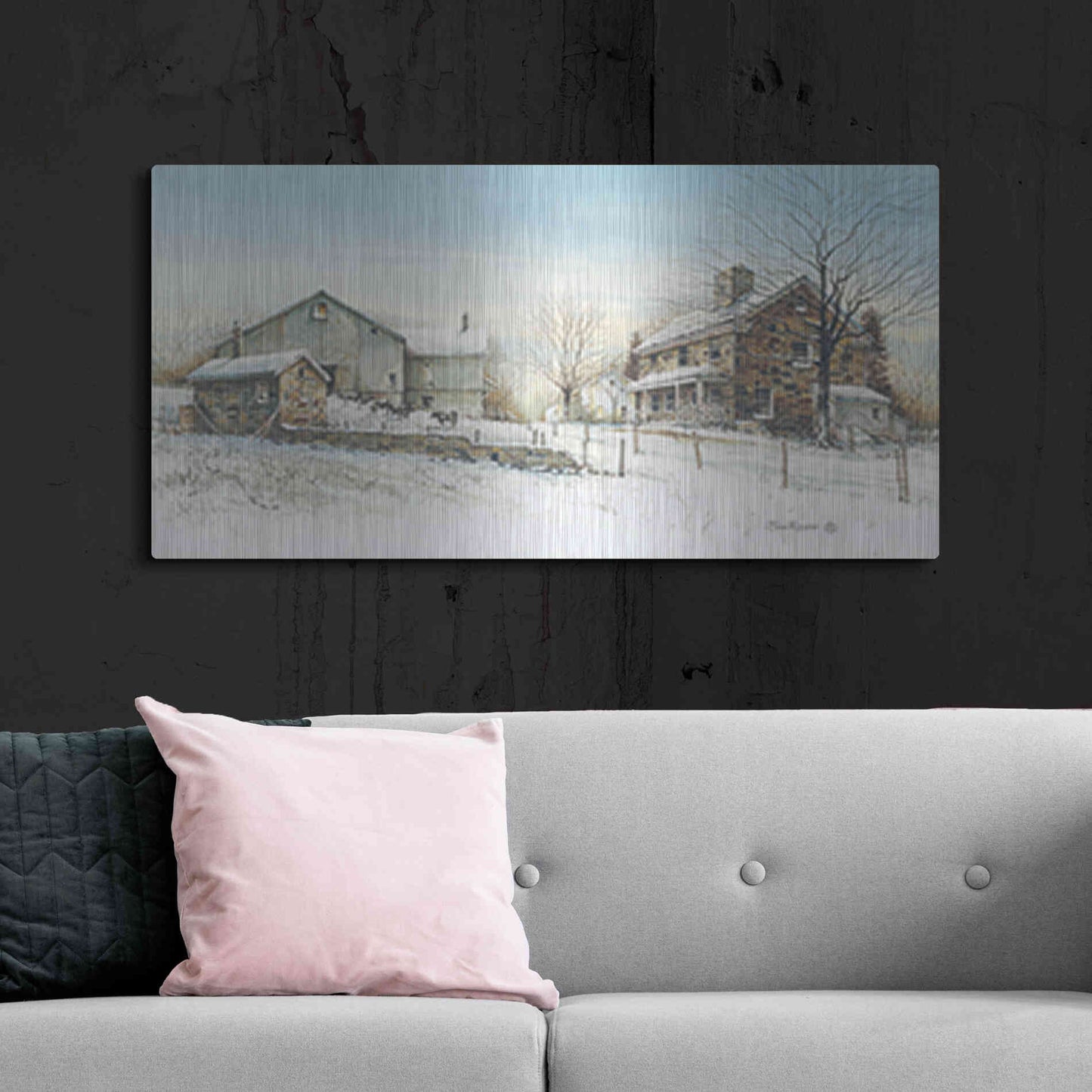 Luxe Metal Art 'February Morning' by John Rossini, Metal Wall Art,48x24