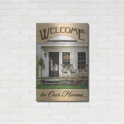 Luxe Metal Art 'Welcome to Our Home' by John Rossini, Metal Wall Art,24x36