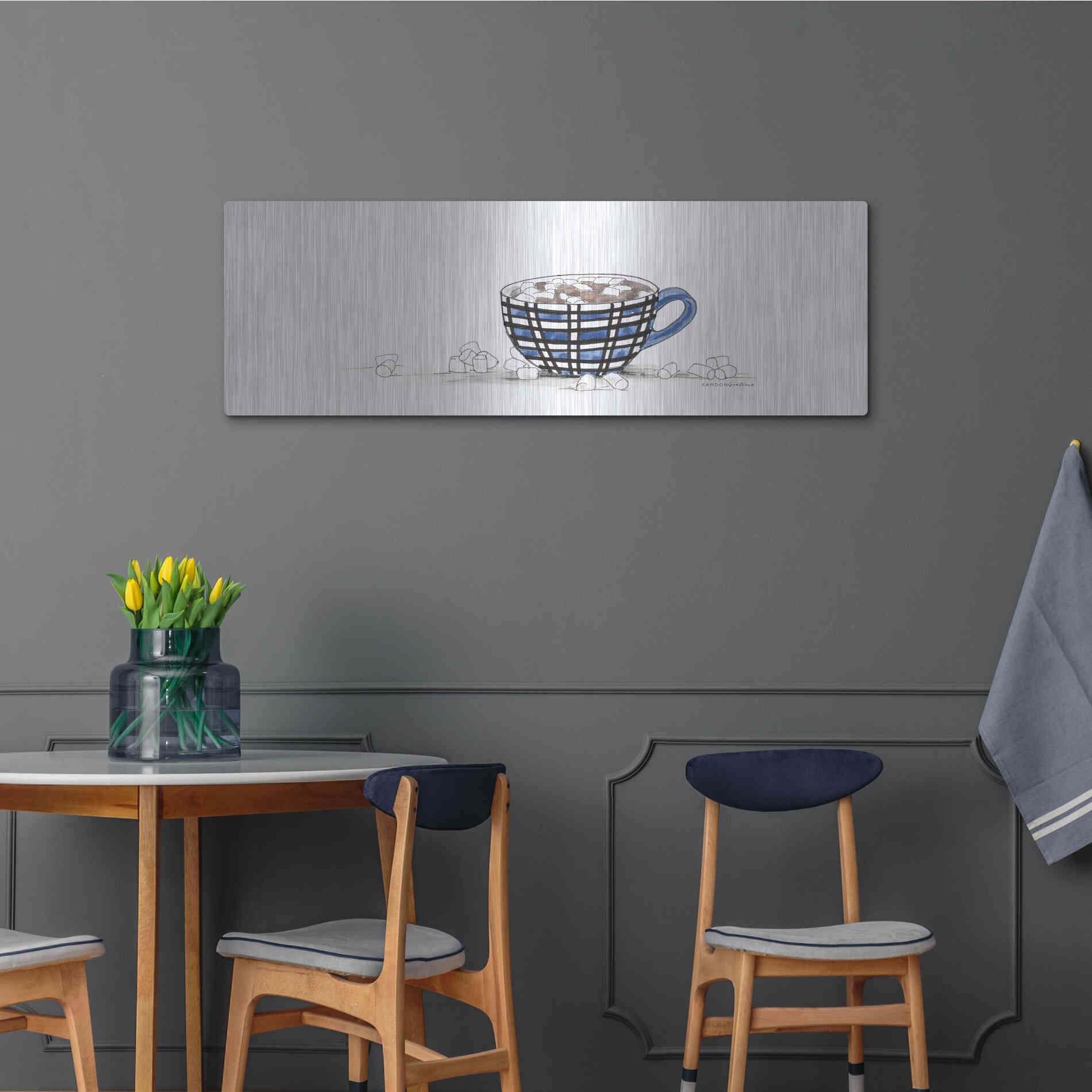 Luxe Metal Art 'Hot Cocoa' by Kamdon Kreations, Metal Wall Art,48x16