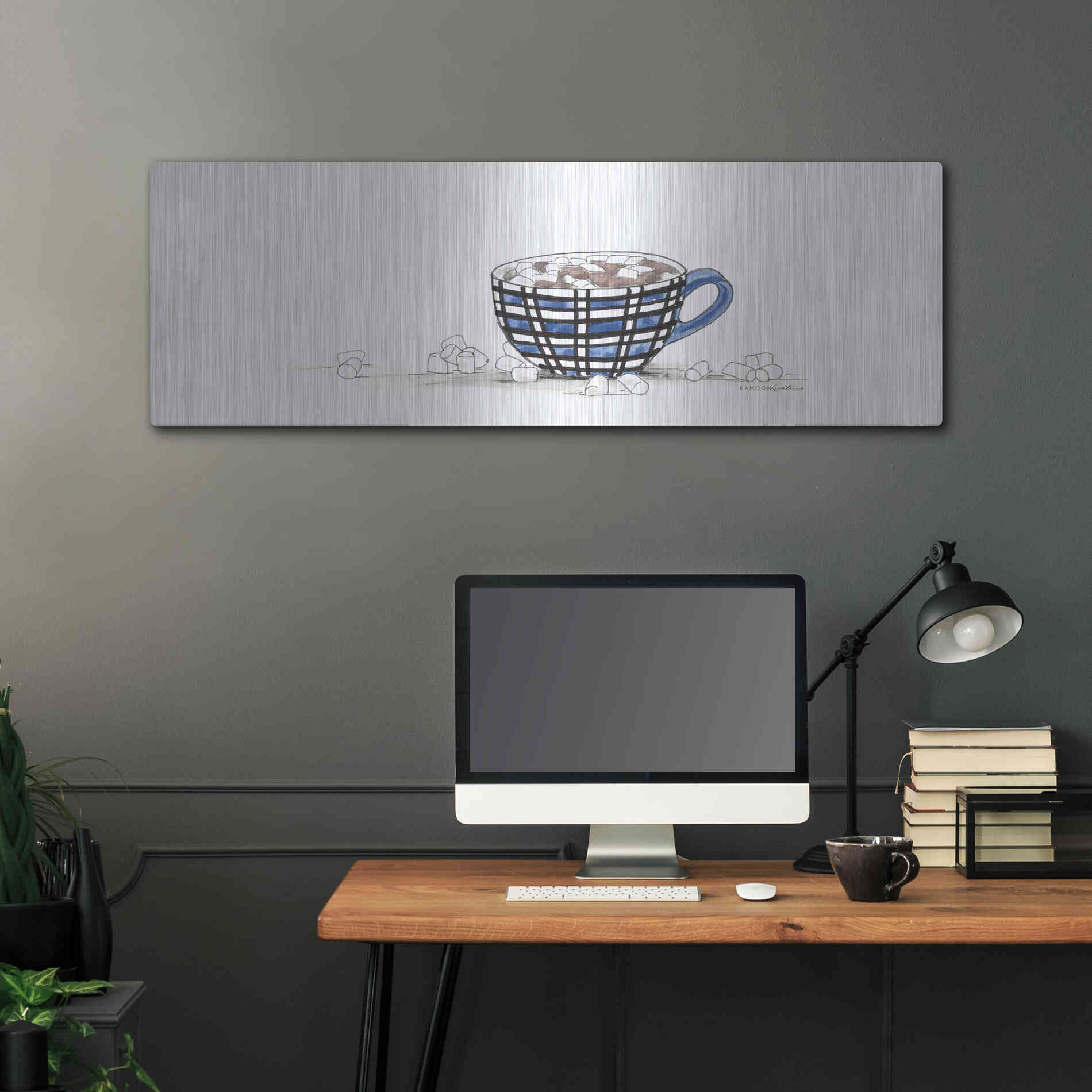 Luxe Metal Art 'Hot Cocoa' by Kamdon Kreations, Metal Wall Art,48x16