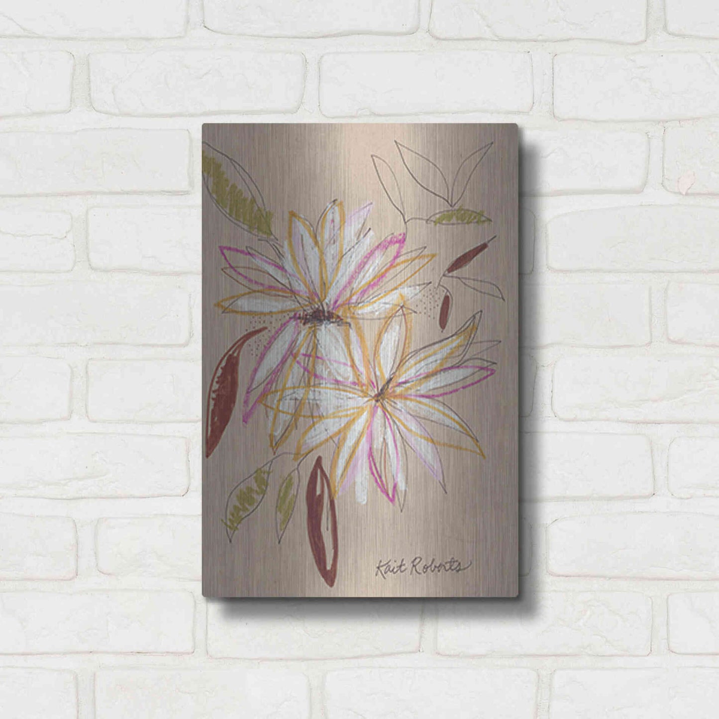 Luxe Metal Art 'Welcome Home' by Kait Roberts, Metal Wall Art,12x16