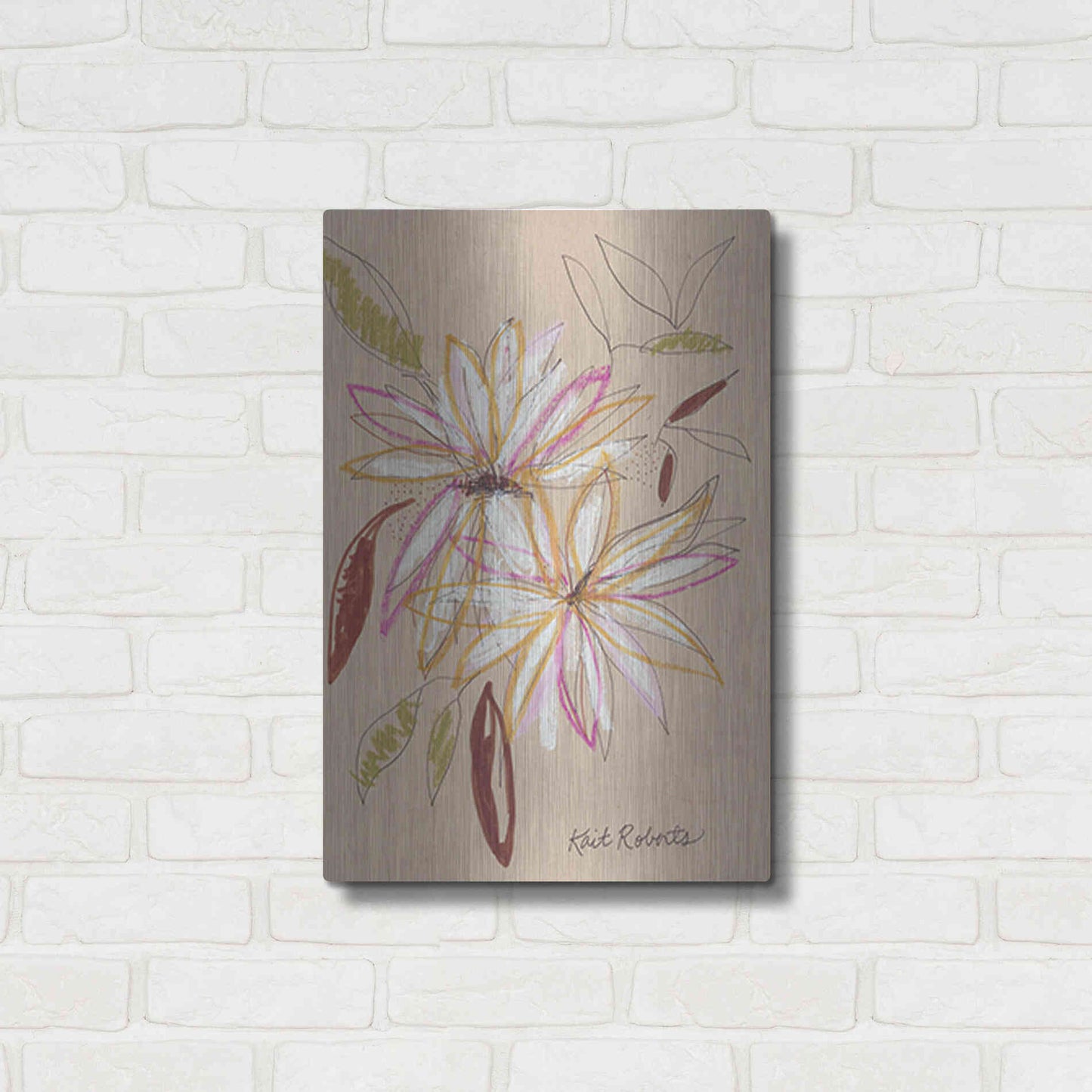 Luxe Metal Art 'Welcome Home' by Kait Roberts, Metal Wall Art,16x24