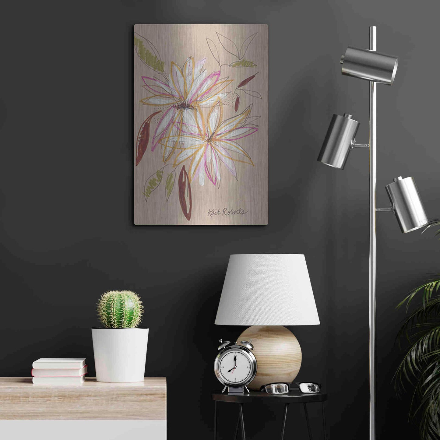 Luxe Metal Art 'Welcome Home' by Kait Roberts, Metal Wall Art,16x24
