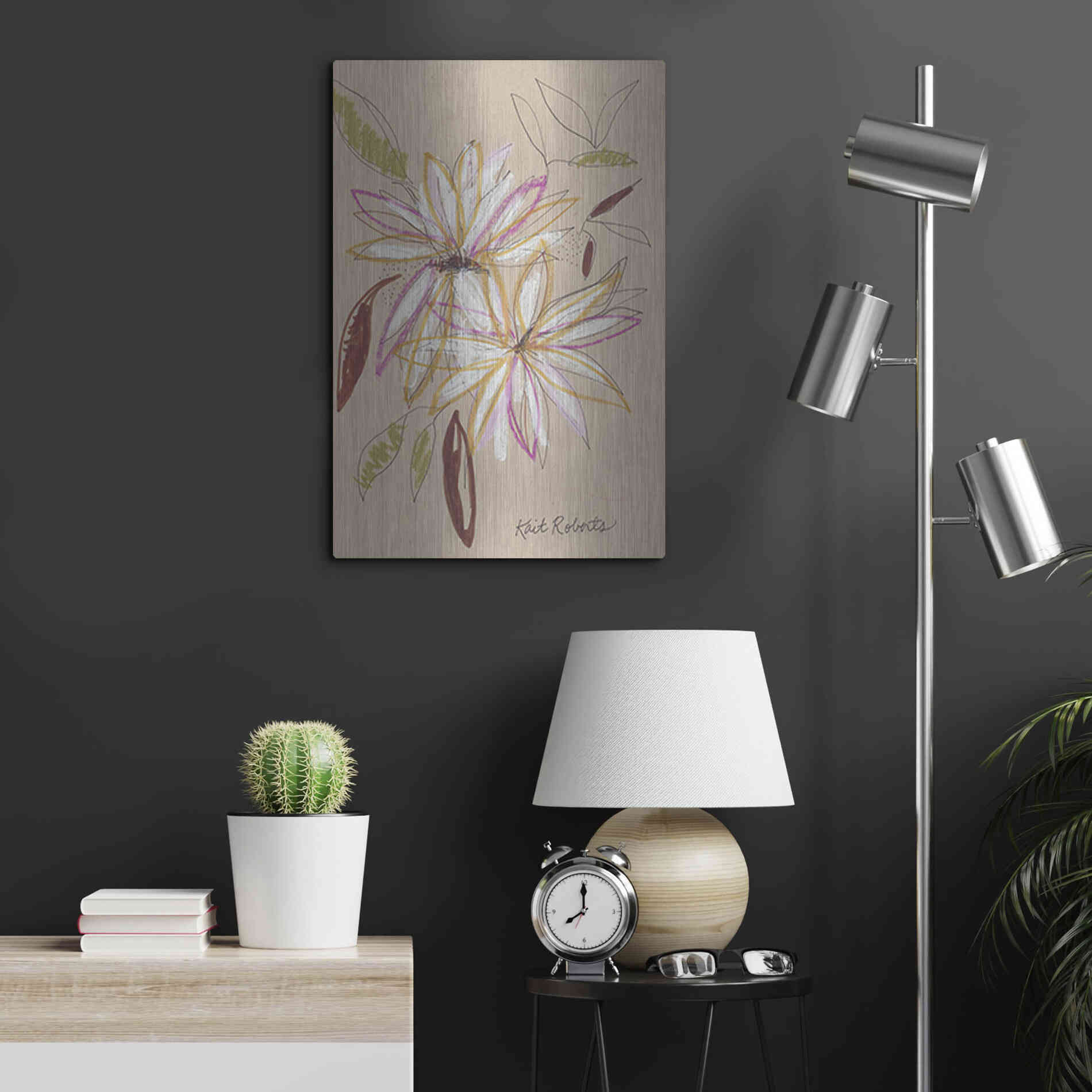 Luxe Metal Art 'Welcome Home' by Kait Roberts, Metal Wall Art,16x24