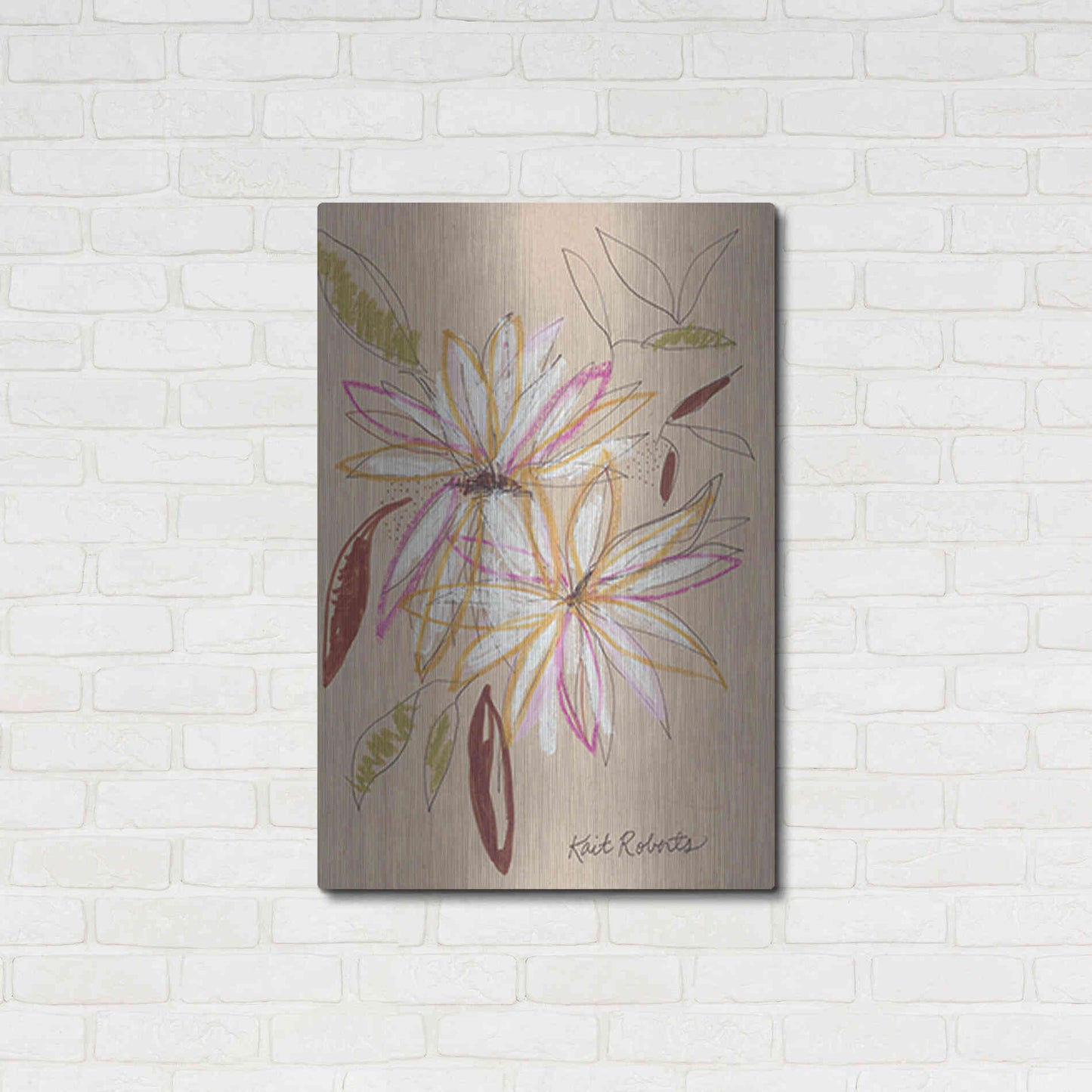 Luxe Metal Art 'Welcome Home' by Kait Roberts, Metal Wall Art,24x36
