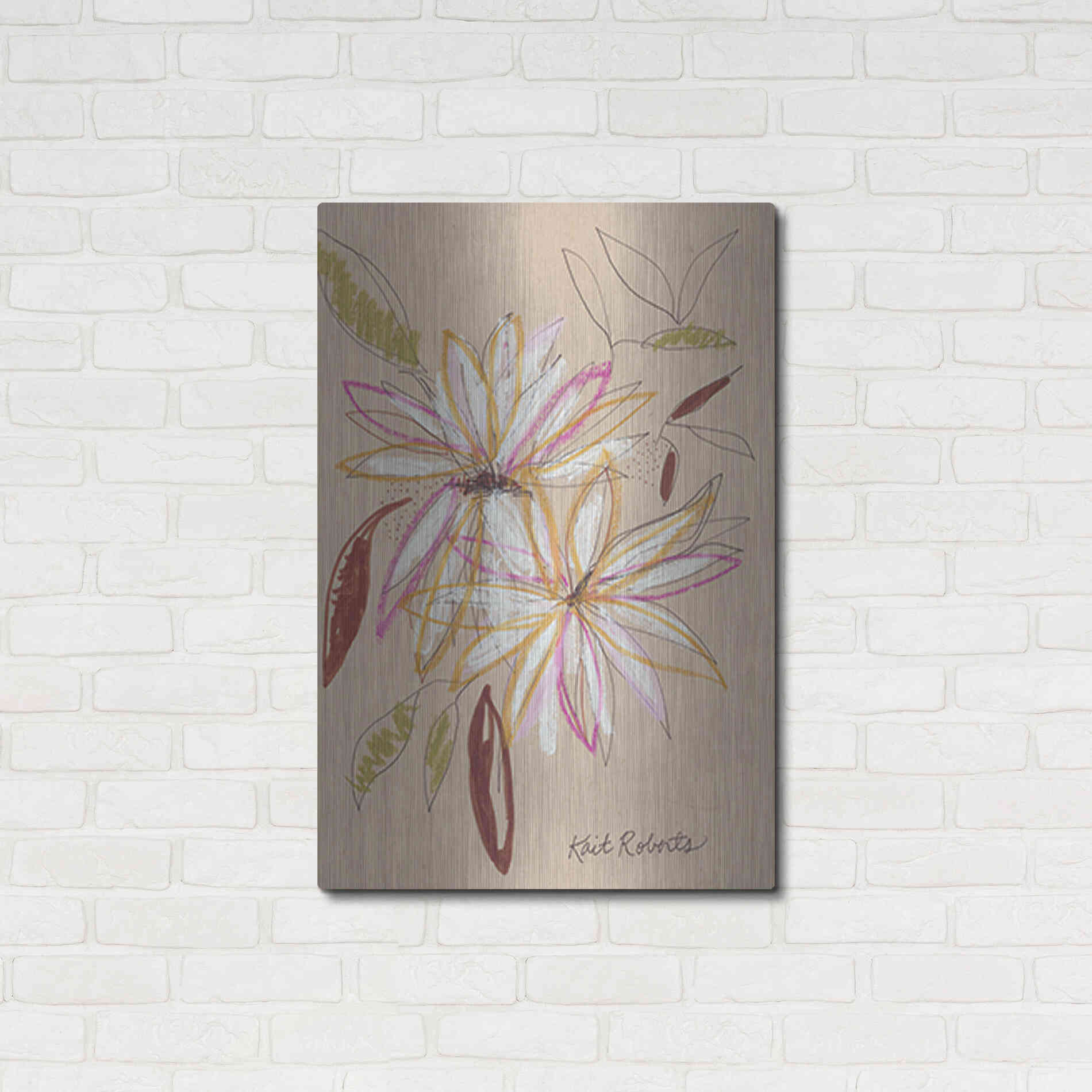 Luxe Metal Art 'Welcome Home' by Kait Roberts, Metal Wall Art,24x36