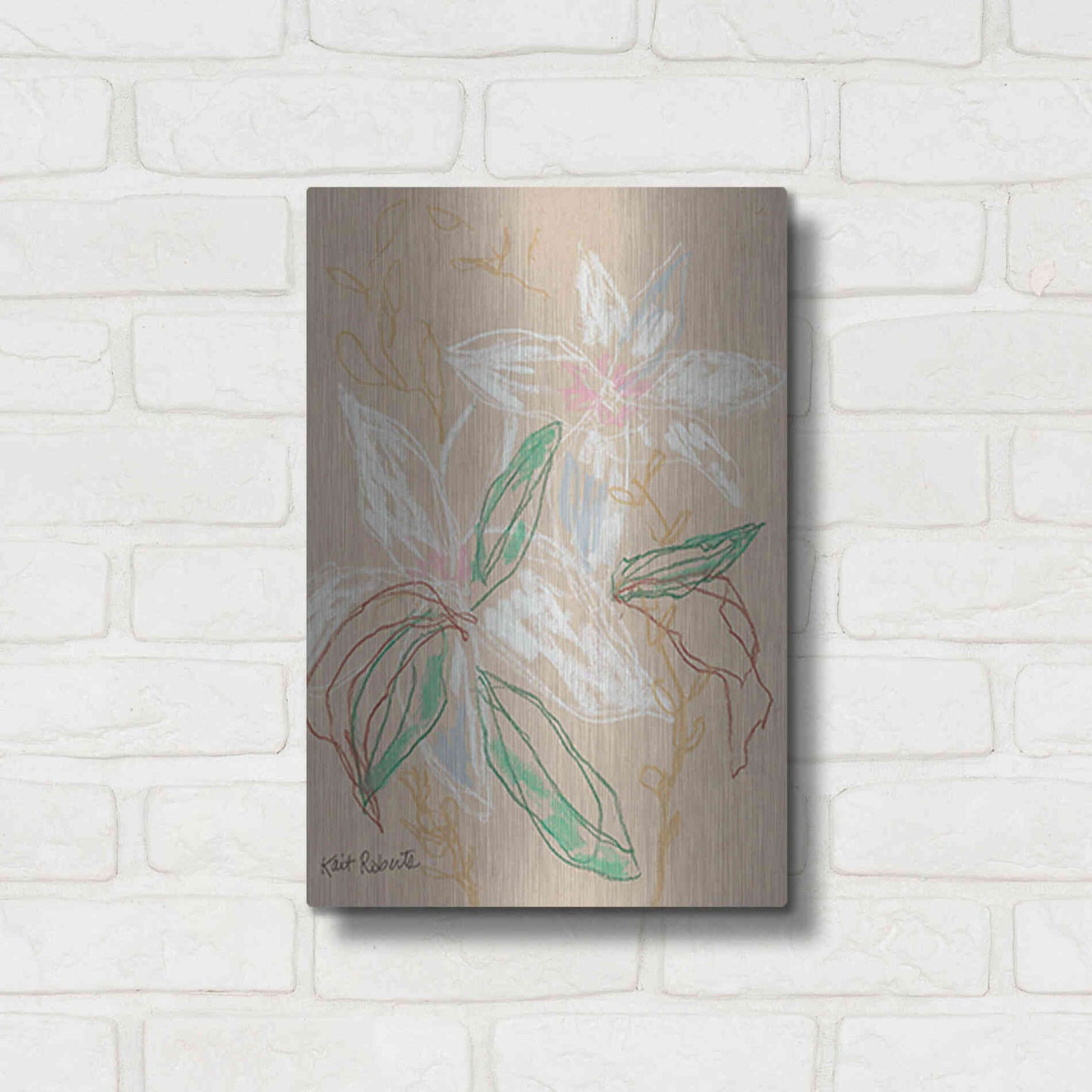 Luxe Metal Art 'I'd Much Rather Be Home' by Kait Roberts, Metal Wall Art,12x16