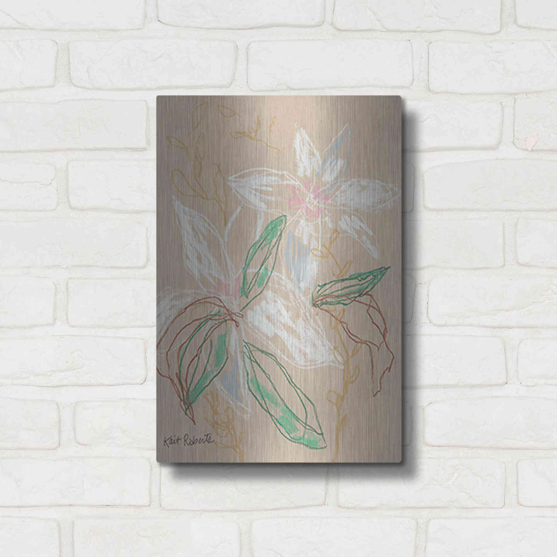 Luxe Metal Art 'I'd Much Rather Be Home' by Kait Roberts, Metal Wall Art,12x16