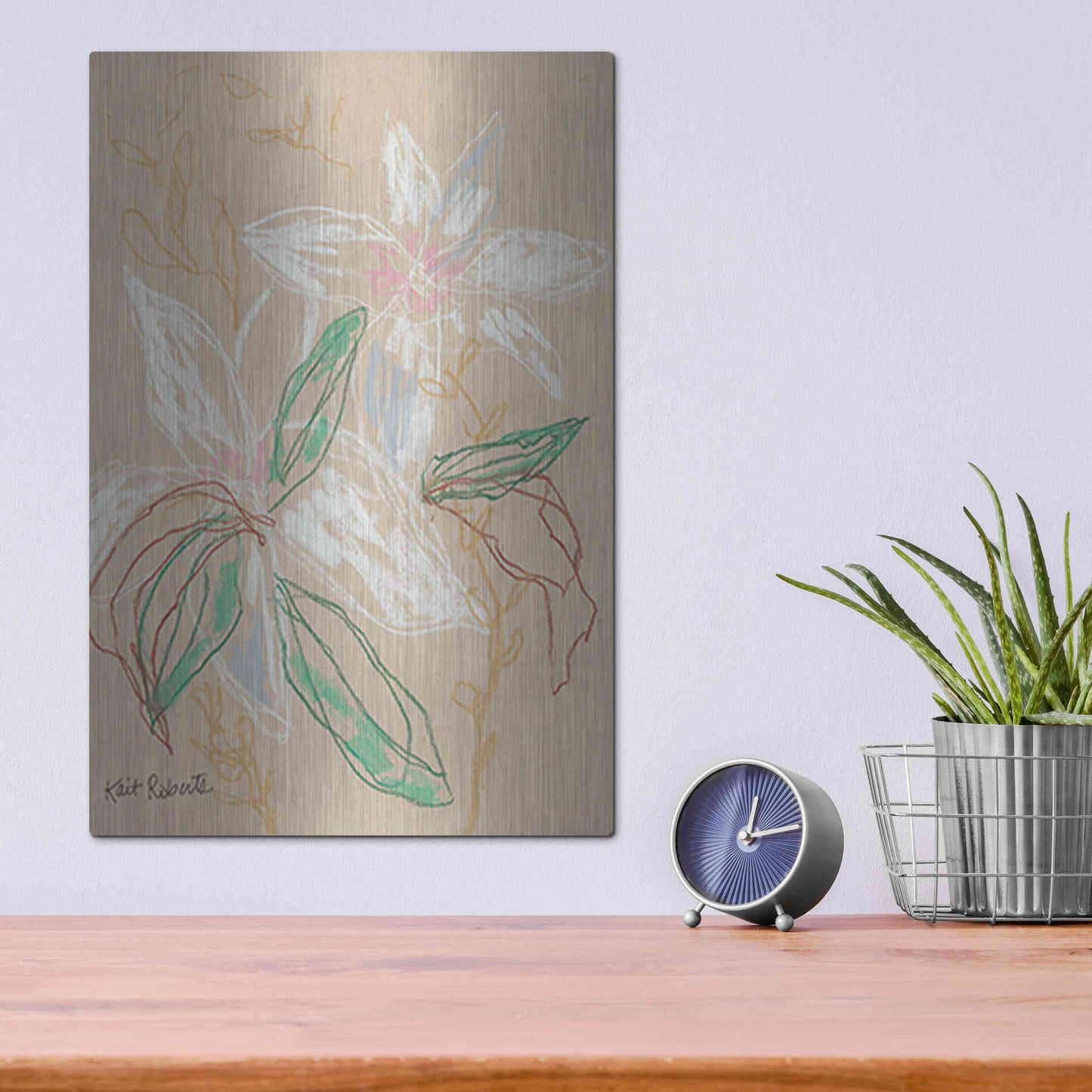 Luxe Metal Art 'I'd Much Rather Be Home' by Kait Roberts, Metal Wall Art,12x16