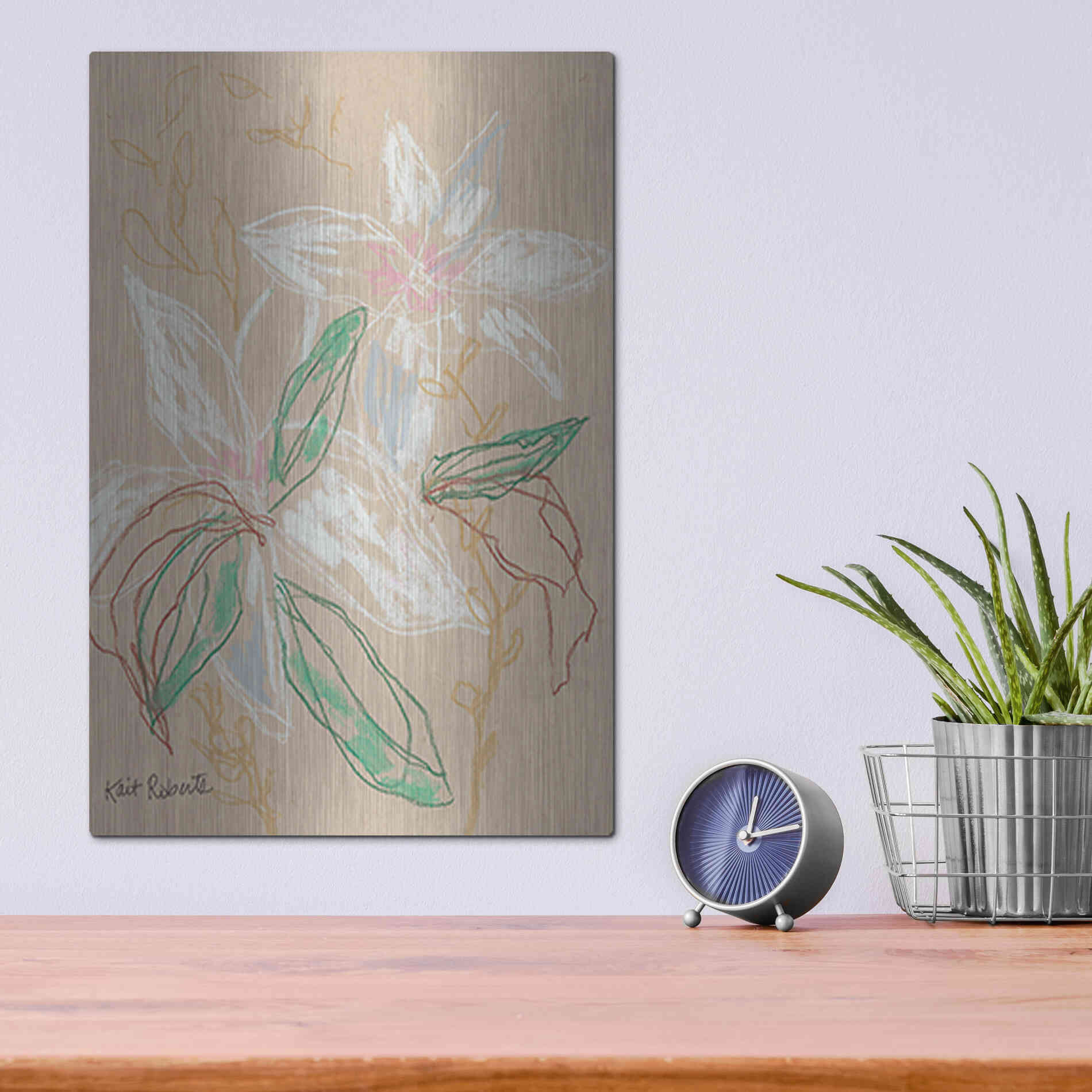 Luxe Metal Art 'I'd Much Rather Be Home' by Kait Roberts, Metal Wall Art,12x16