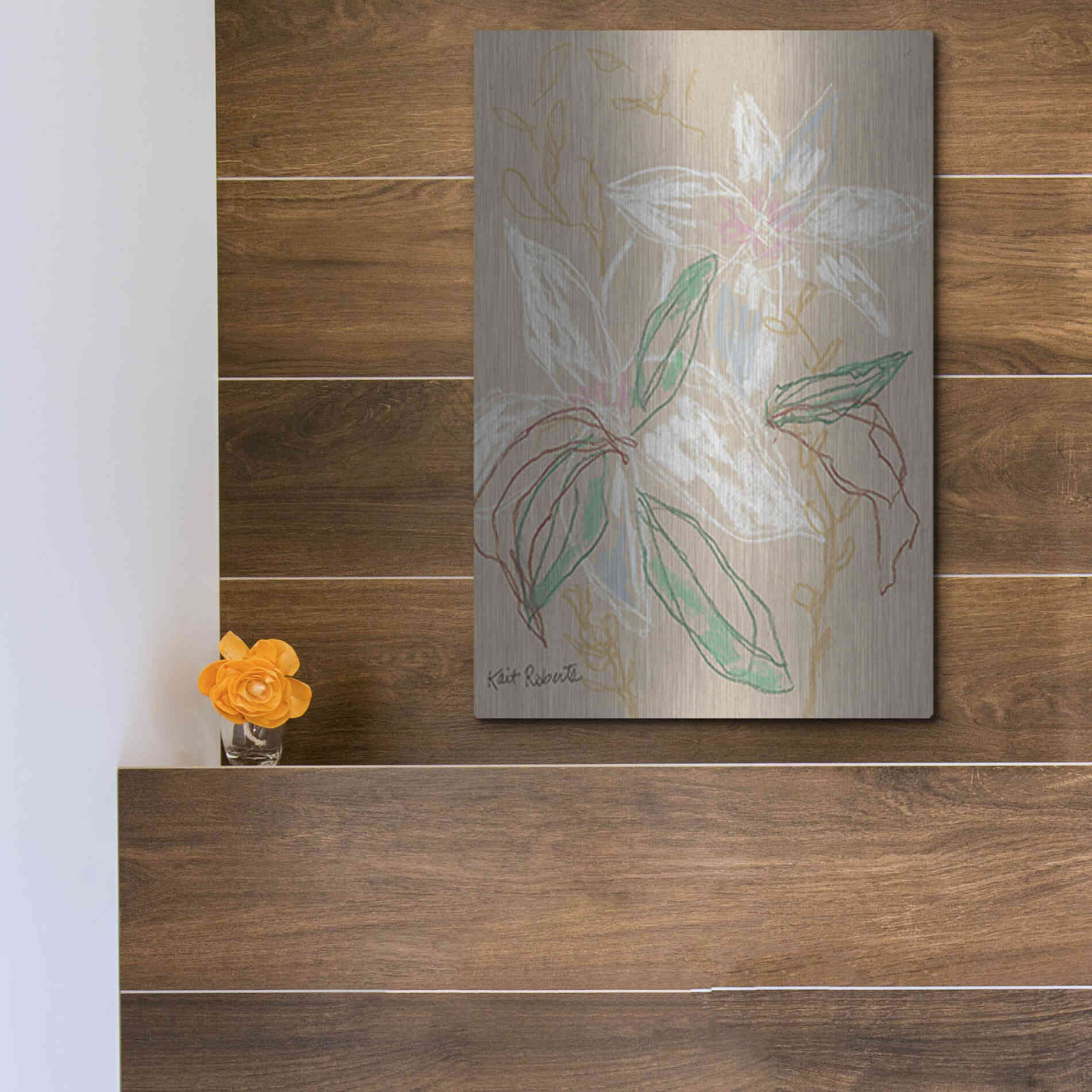 Luxe Metal Art 'I'd Much Rather Be Home' by Kait Roberts, Metal Wall Art,12x16