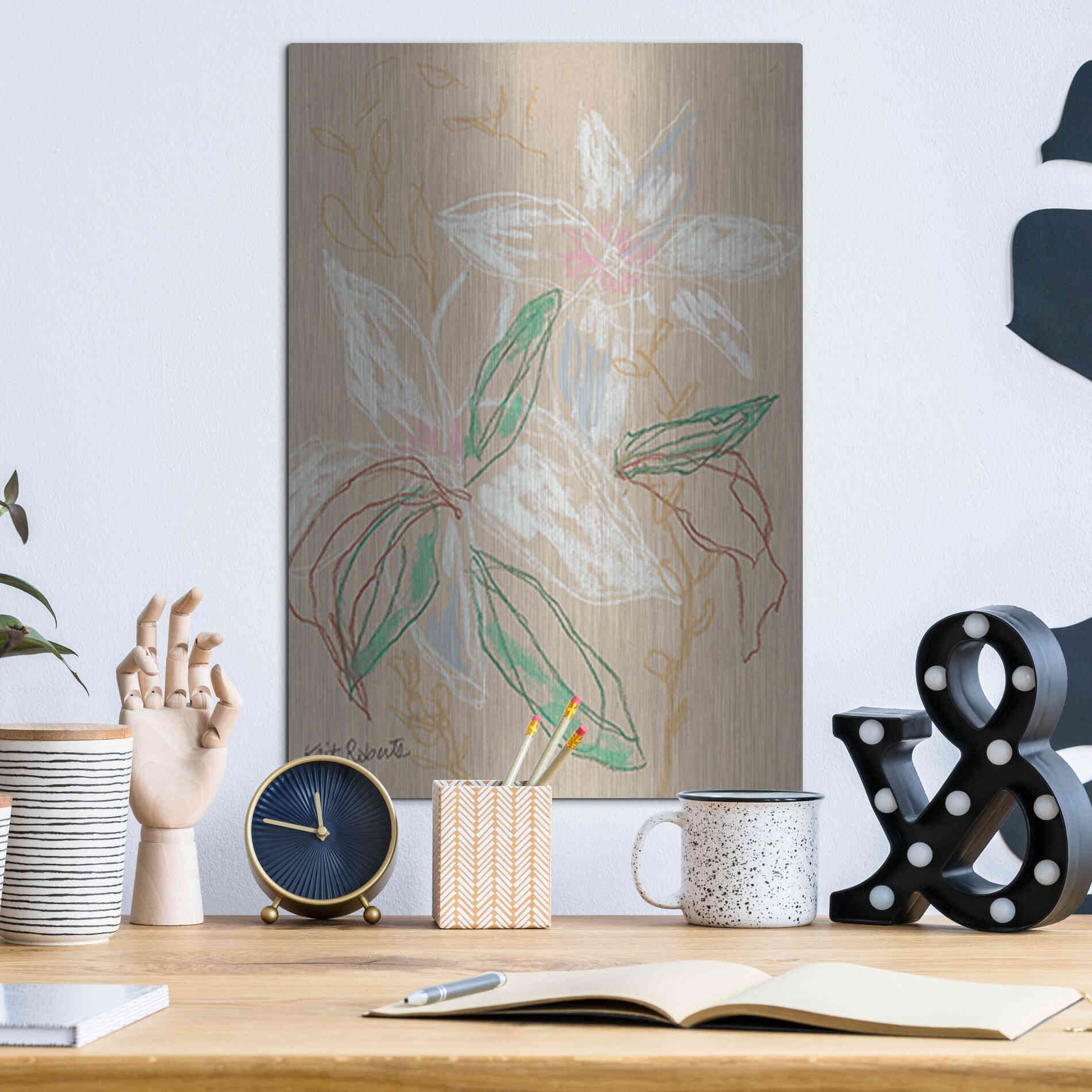 Luxe Metal Art 'I'd Much Rather Be Home' by Kait Roberts, Metal Wall Art,12x16