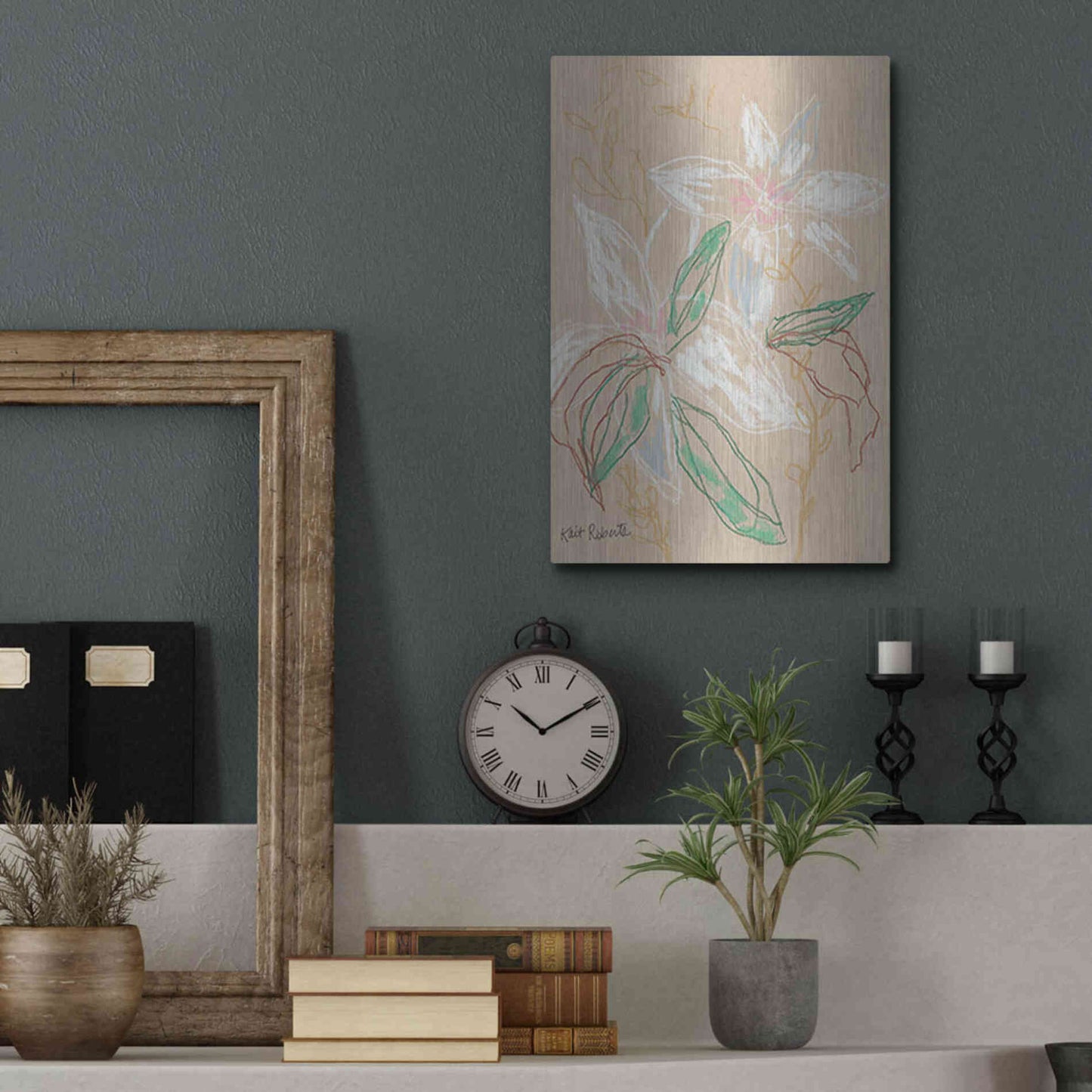 Luxe Metal Art 'I'd Much Rather Be Home' by Kait Roberts, Metal Wall Art,12x16