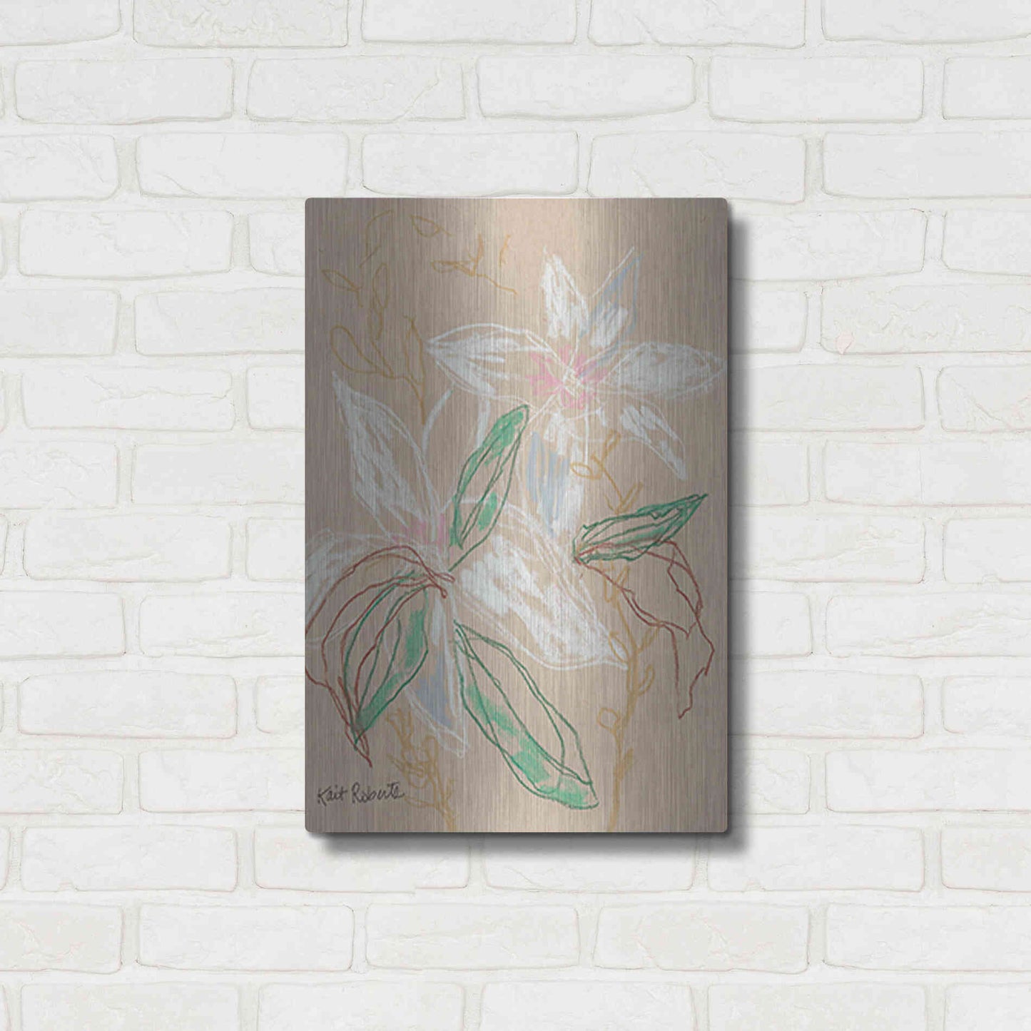 Luxe Metal Art 'I'd Much Rather Be Home' by Kait Roberts, Metal Wall Art,16x24
