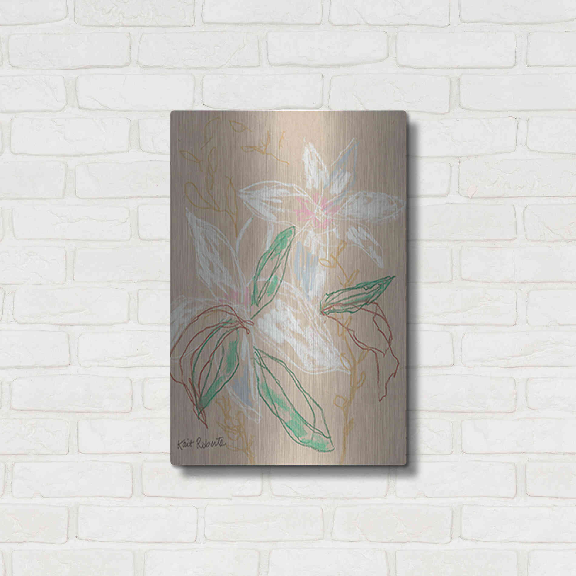 Luxe Metal Art 'I'd Much Rather Be Home' by Kait Roberts, Metal Wall Art,16x24