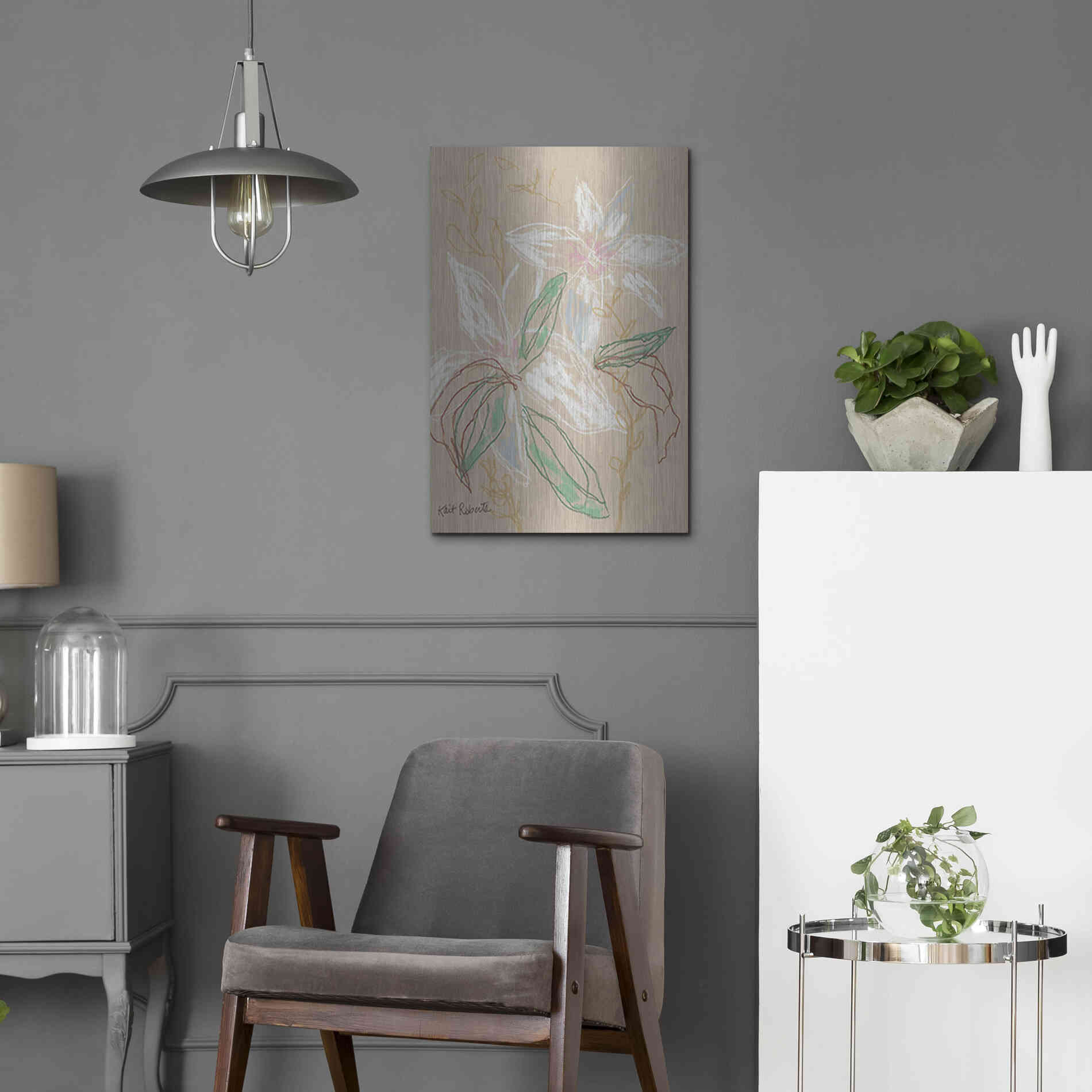 Luxe Metal Art 'I'd Much Rather Be Home' by Kait Roberts, Metal Wall Art,16x24