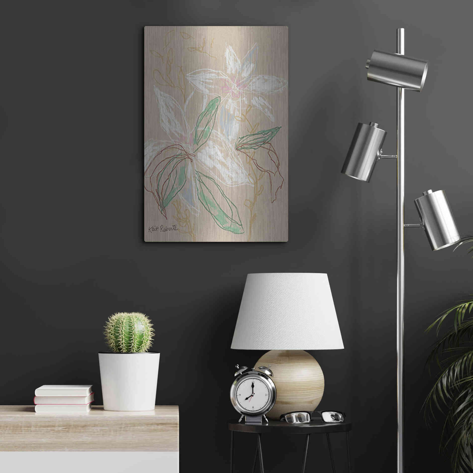 Luxe Metal Art 'I'd Much Rather Be Home' by Kait Roberts, Metal Wall Art,16x24