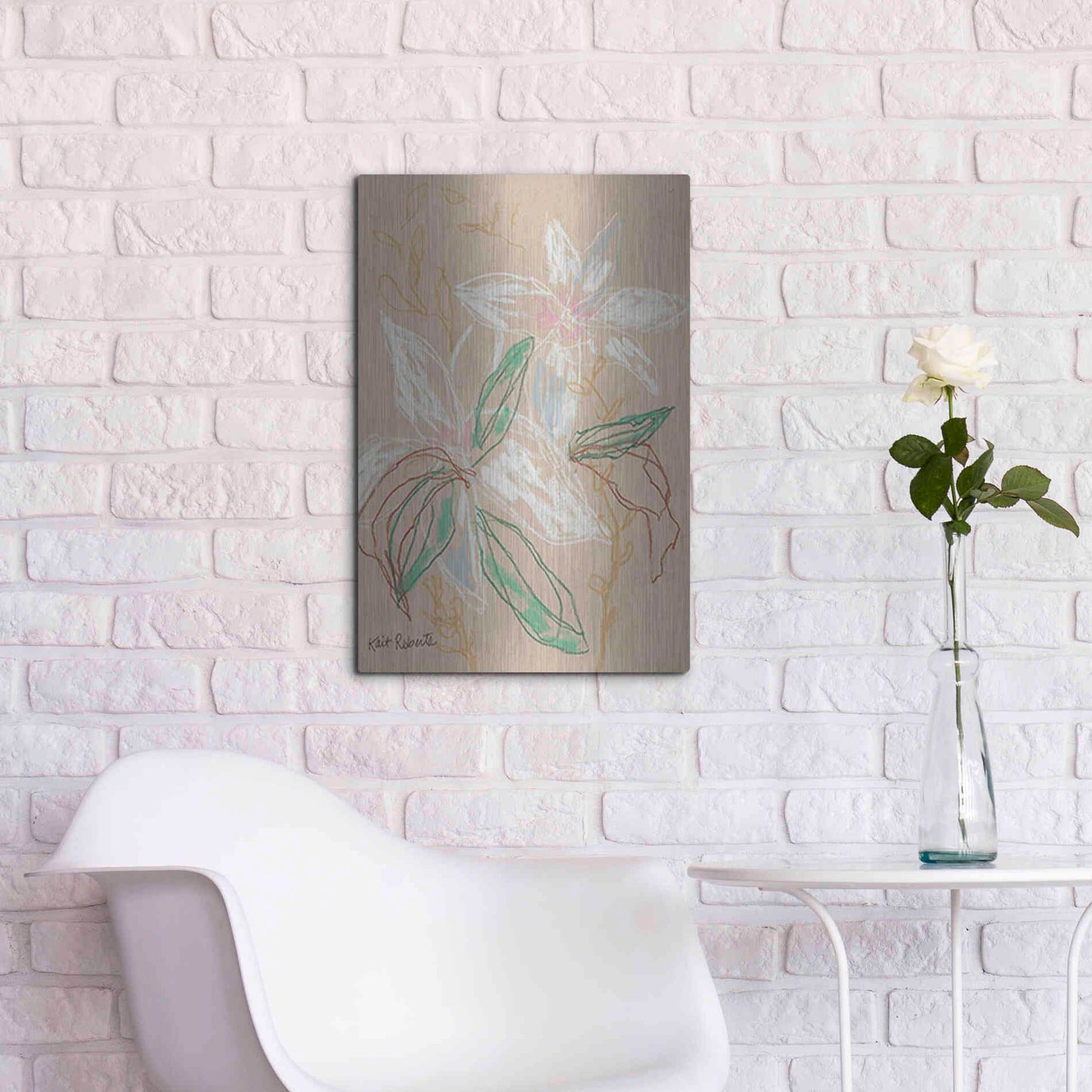Luxe Metal Art 'I'd Much Rather Be Home' by Kait Roberts, Metal Wall Art,16x24