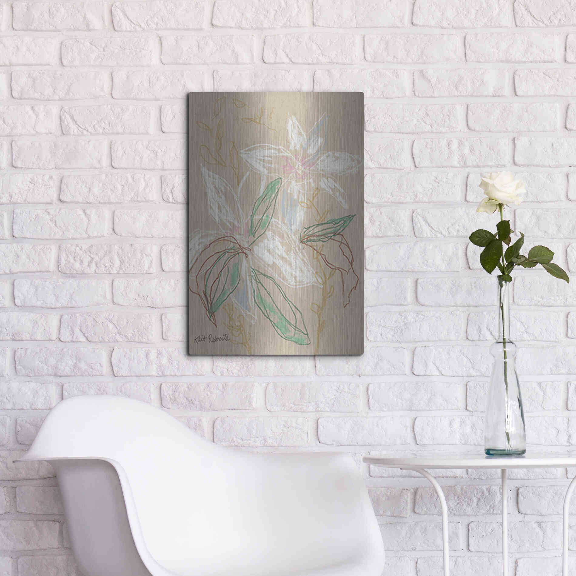 Luxe Metal Art 'I'd Much Rather Be Home' by Kait Roberts, Metal Wall Art,16x24