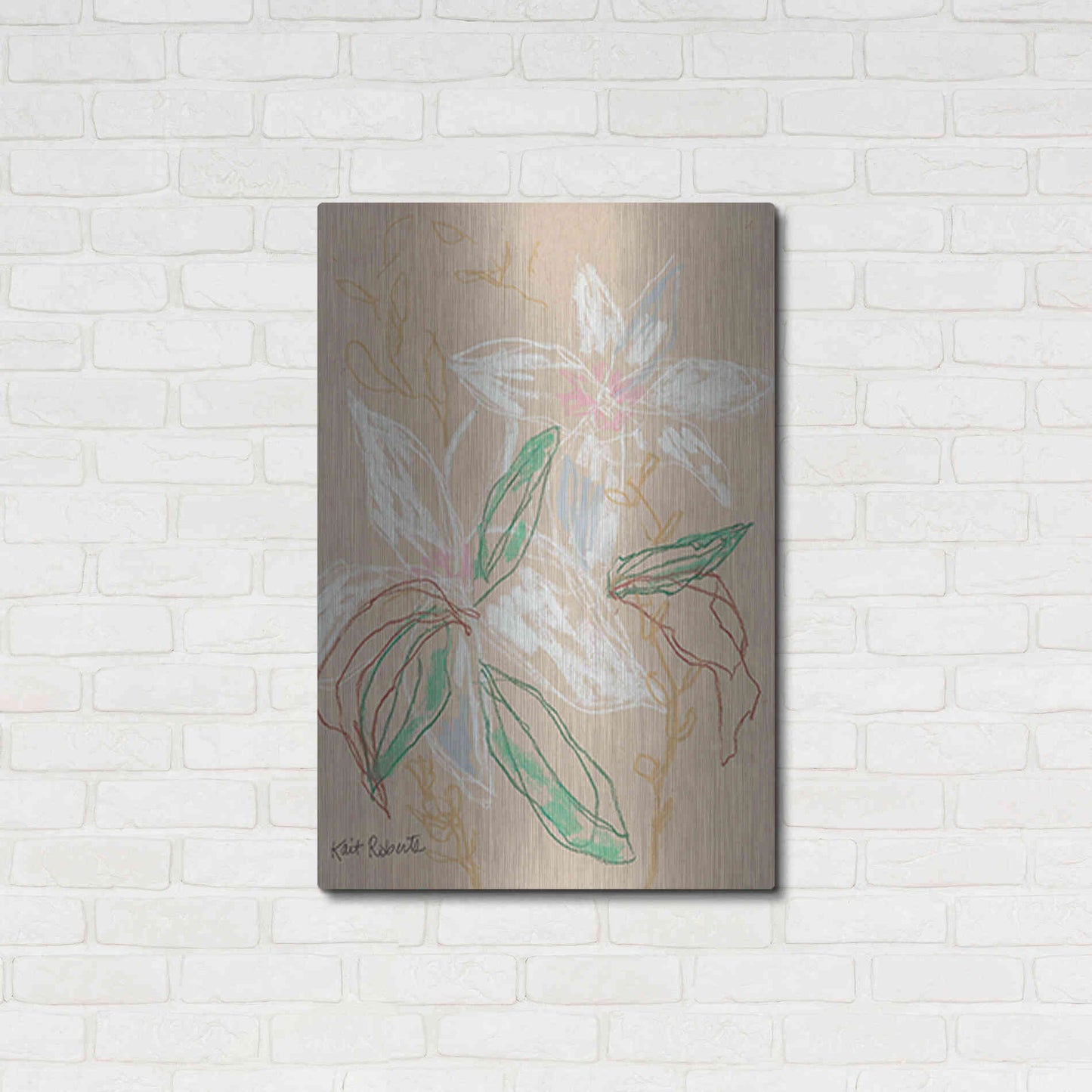 Luxe Metal Art 'I'd Much Rather Be Home' by Kait Roberts, Metal Wall Art,24x36
