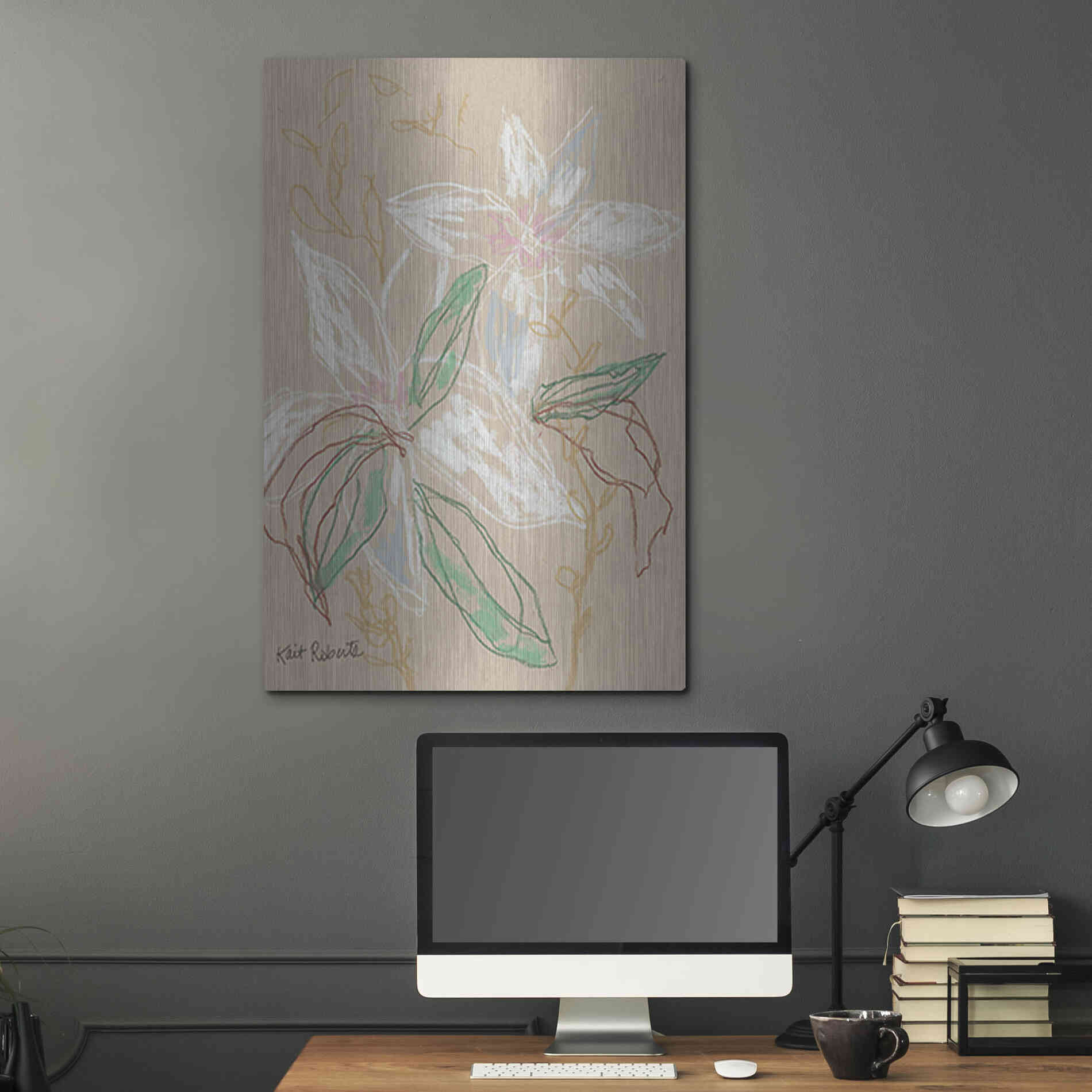 Luxe Metal Art 'I'd Much Rather Be Home' by Kait Roberts, Metal Wall Art,24x36
