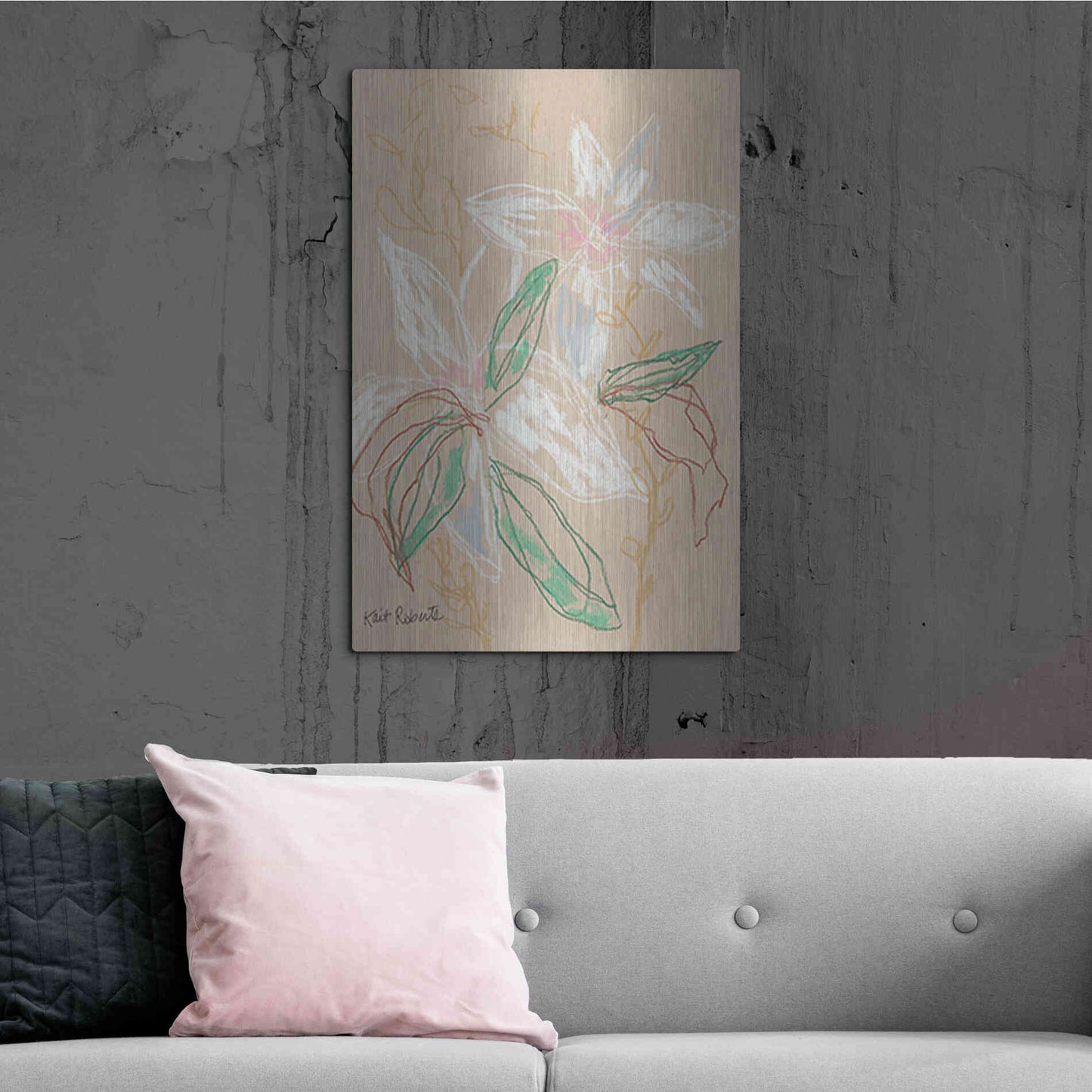 Luxe Metal Art 'I'd Much Rather Be Home' by Kait Roberts, Metal Wall Art,24x36
