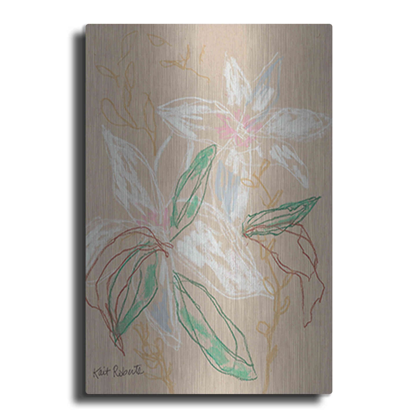 Luxe Metal Art 'I'd Much Rather Be Home' by Kait Roberts, Metal Wall Art