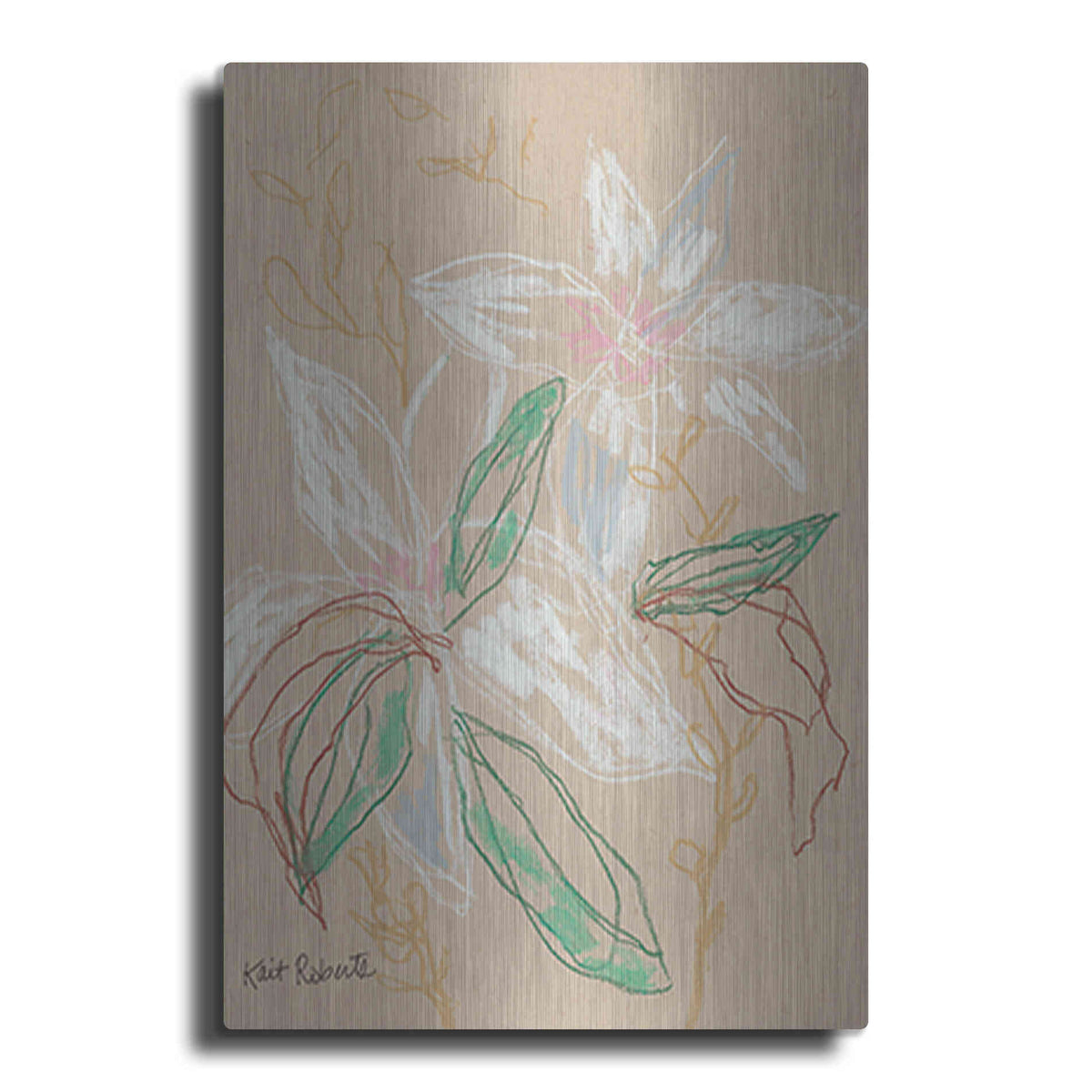 Luxe Metal Art 'I'd Much Rather Be Home' by Kait Roberts, Metal Wall Art