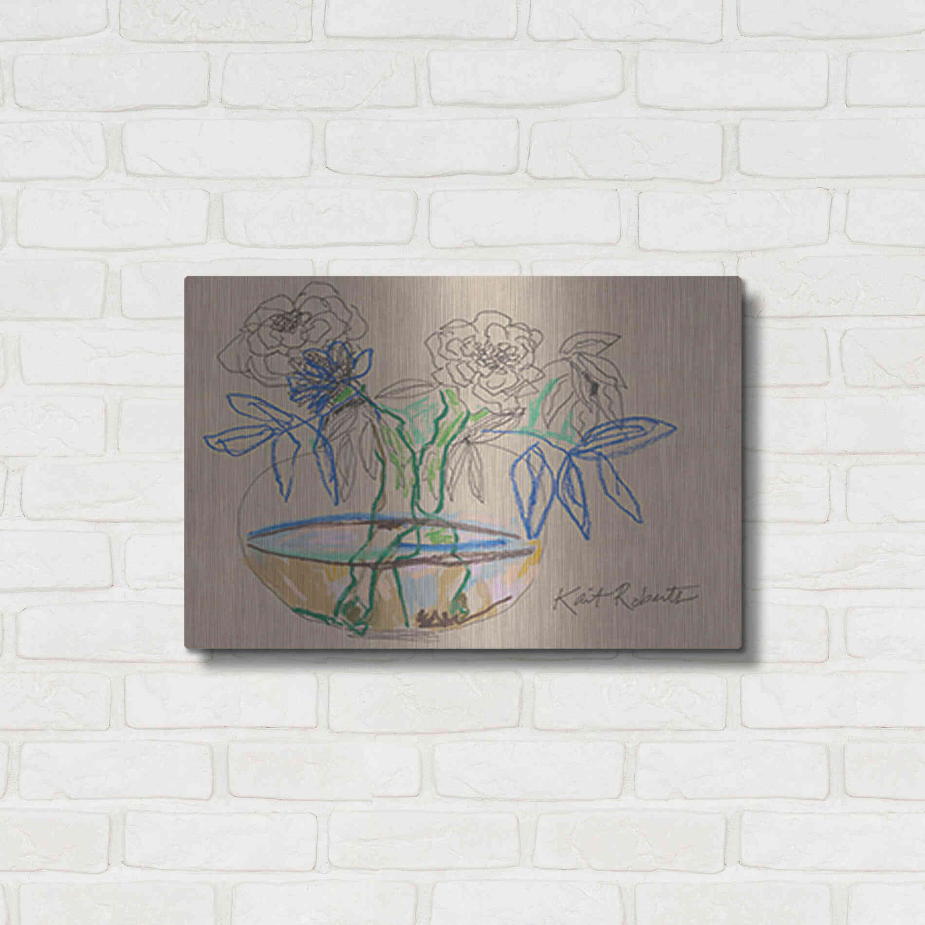 Luxe Metal Art 'Bouquet for Debbie' by Kait Roberts, Metal Wall Art,24x16