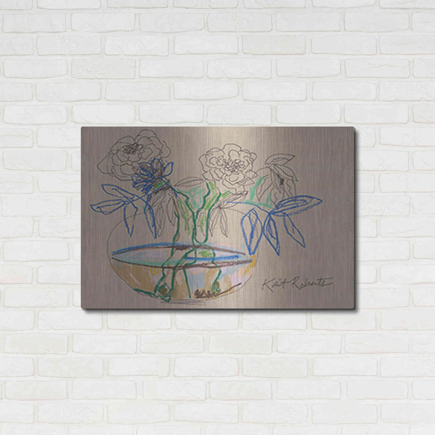 Luxe Metal Art 'Bouquet for Debbie' by Kait Roberts, Metal Wall Art,36x24