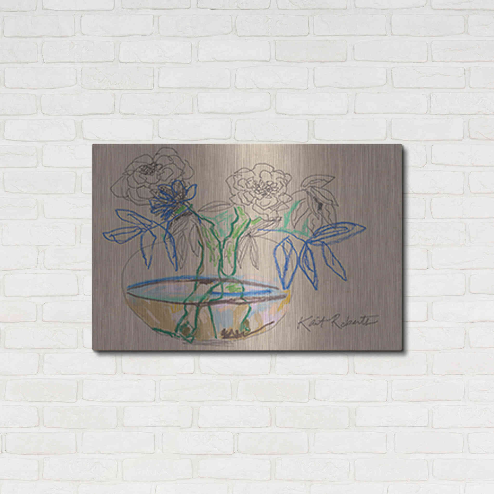 Luxe Metal Art 'Bouquet for Debbie' by Kait Roberts, Metal Wall Art,36x24