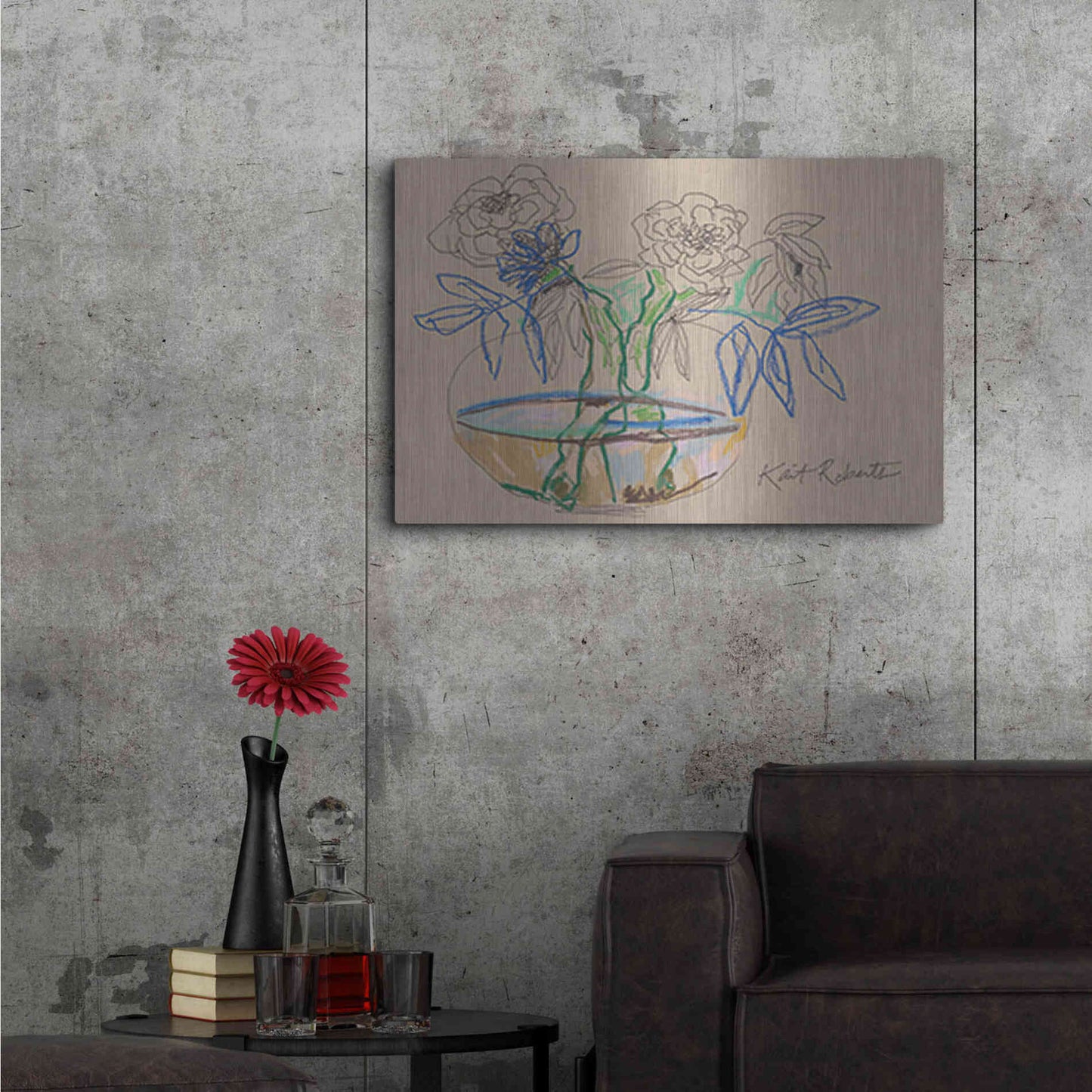 Luxe Metal Art 'Bouquet for Debbie' by Kait Roberts, Metal Wall Art,36x24