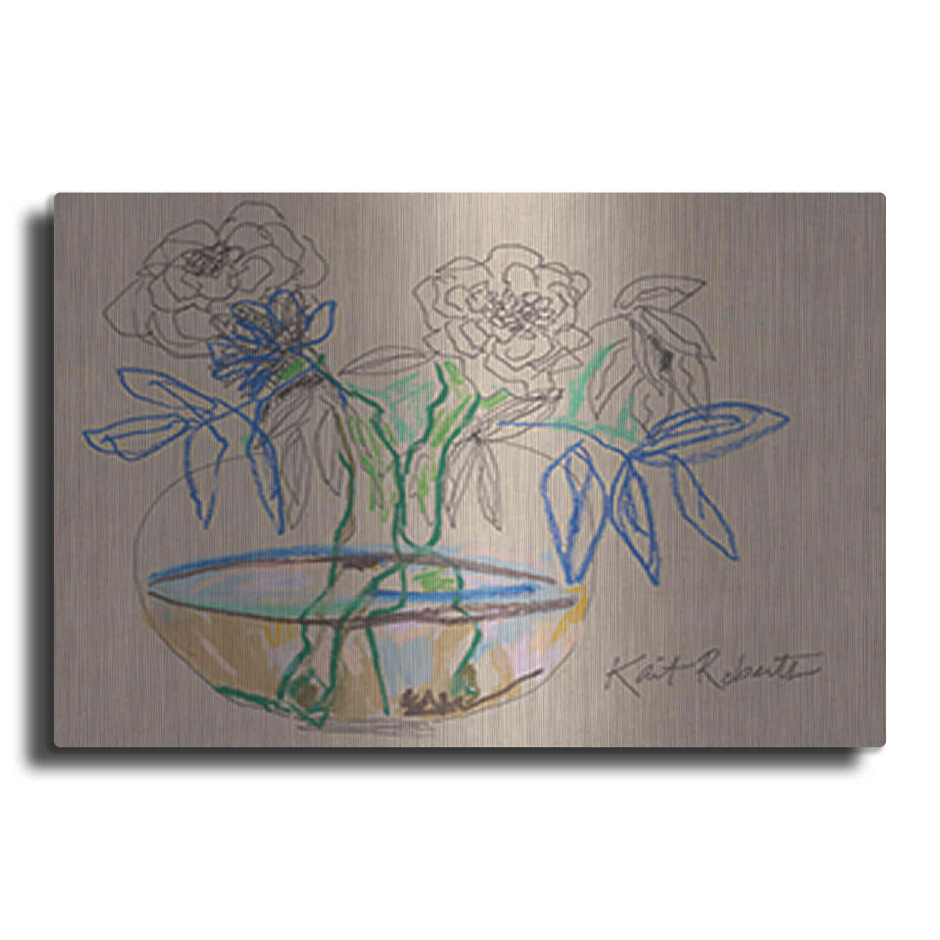 Luxe Metal Art 'Bouquet for Debbie' by Kait Roberts, Metal Wall Art