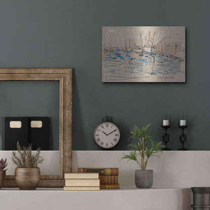 Luxe Metal Art 'Harraseeket Lunch and Lobster Co.' by Kait Roberts, Metal Wall Art,16x12