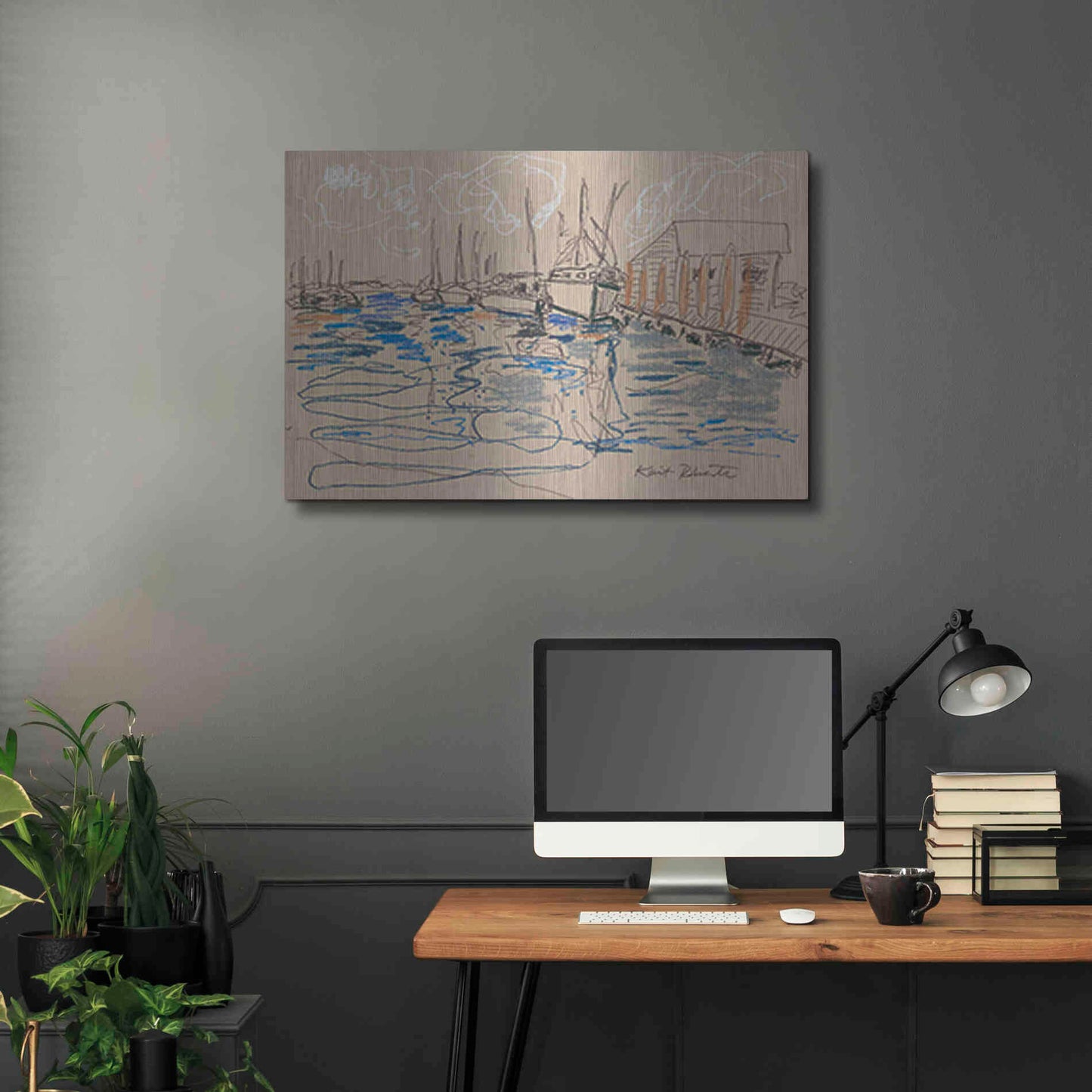 Luxe Metal Art 'Harraseeket Lunch and Lobster Co.' by Kait Roberts, Metal Wall Art,36x24