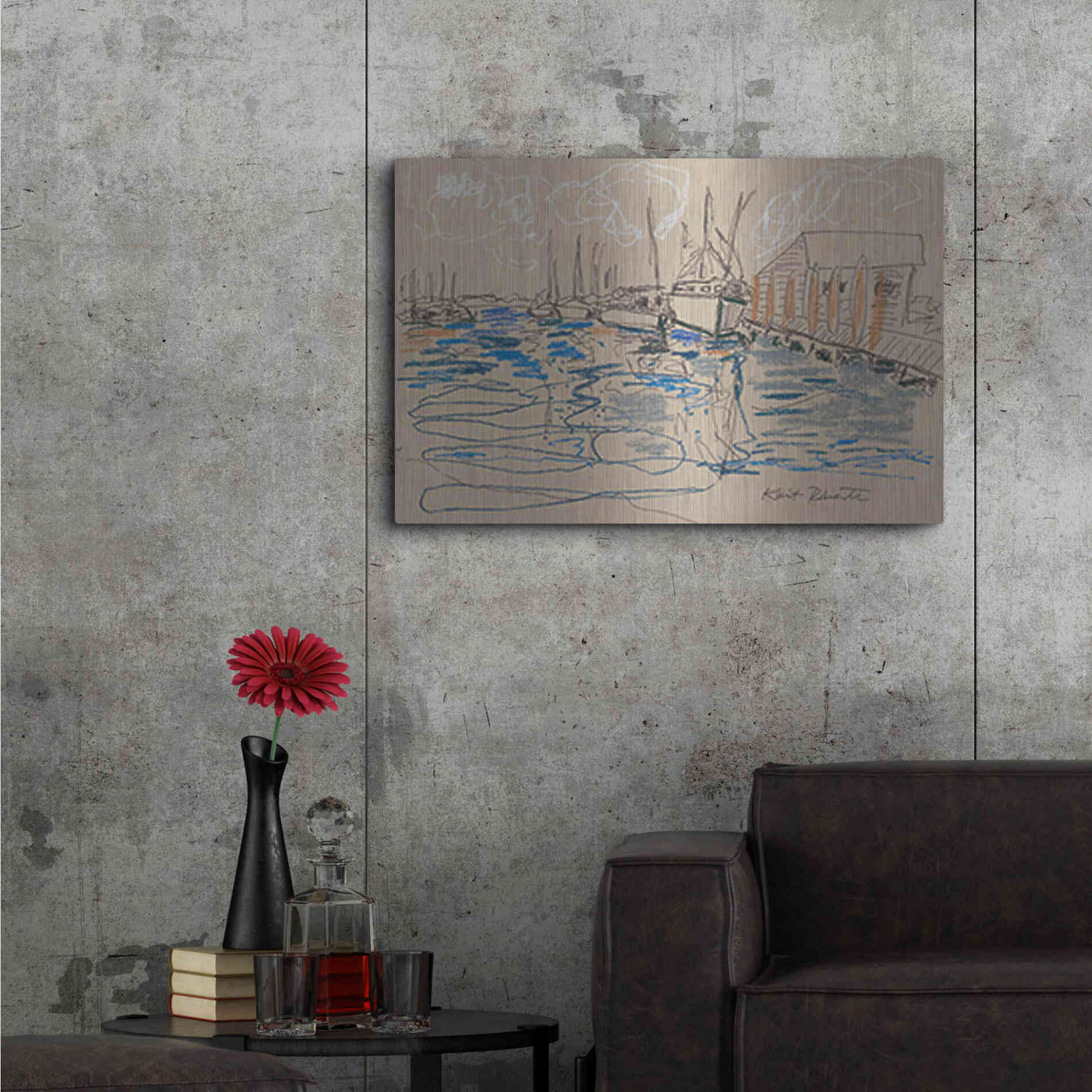 Luxe Metal Art 'Harraseeket Lunch and Lobster Co.' by Kait Roberts, Metal Wall Art,36x24