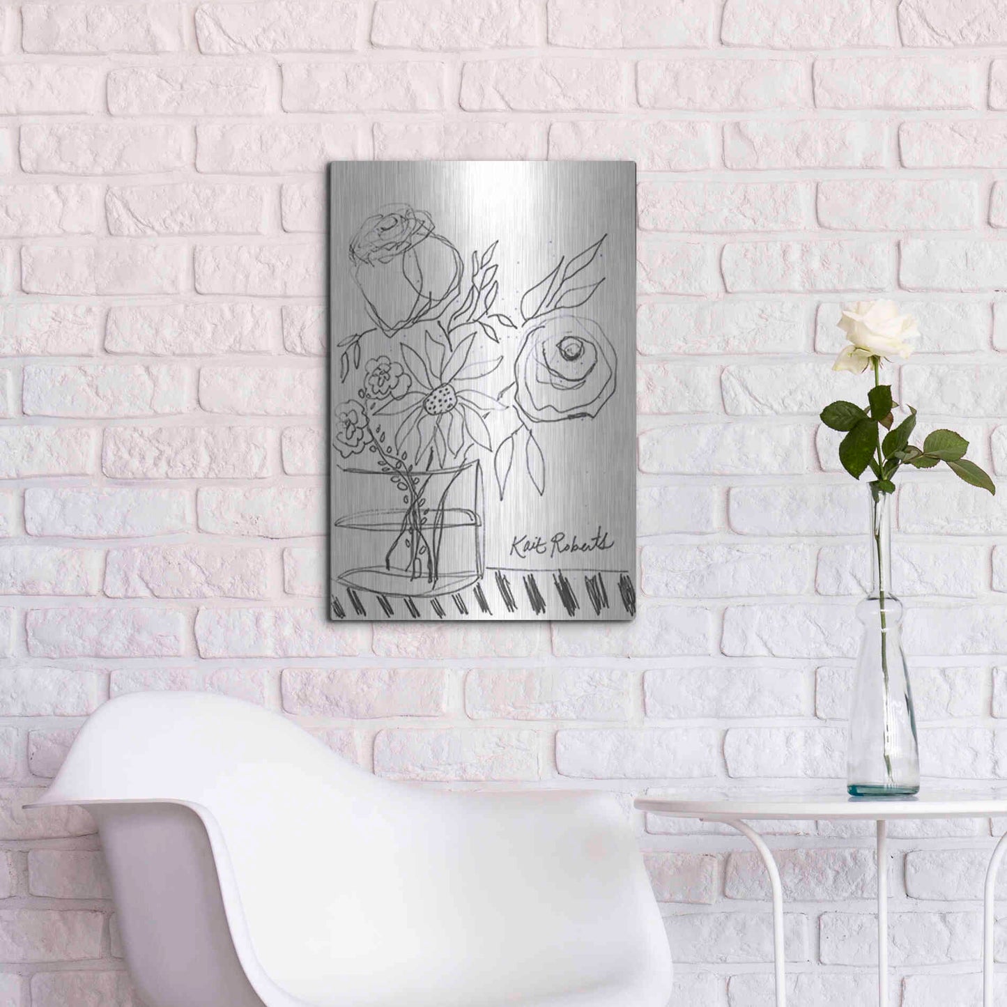 Luxe Metal Art 'Good Morning' by Kait Roberts, Metal Wall Art,16x24