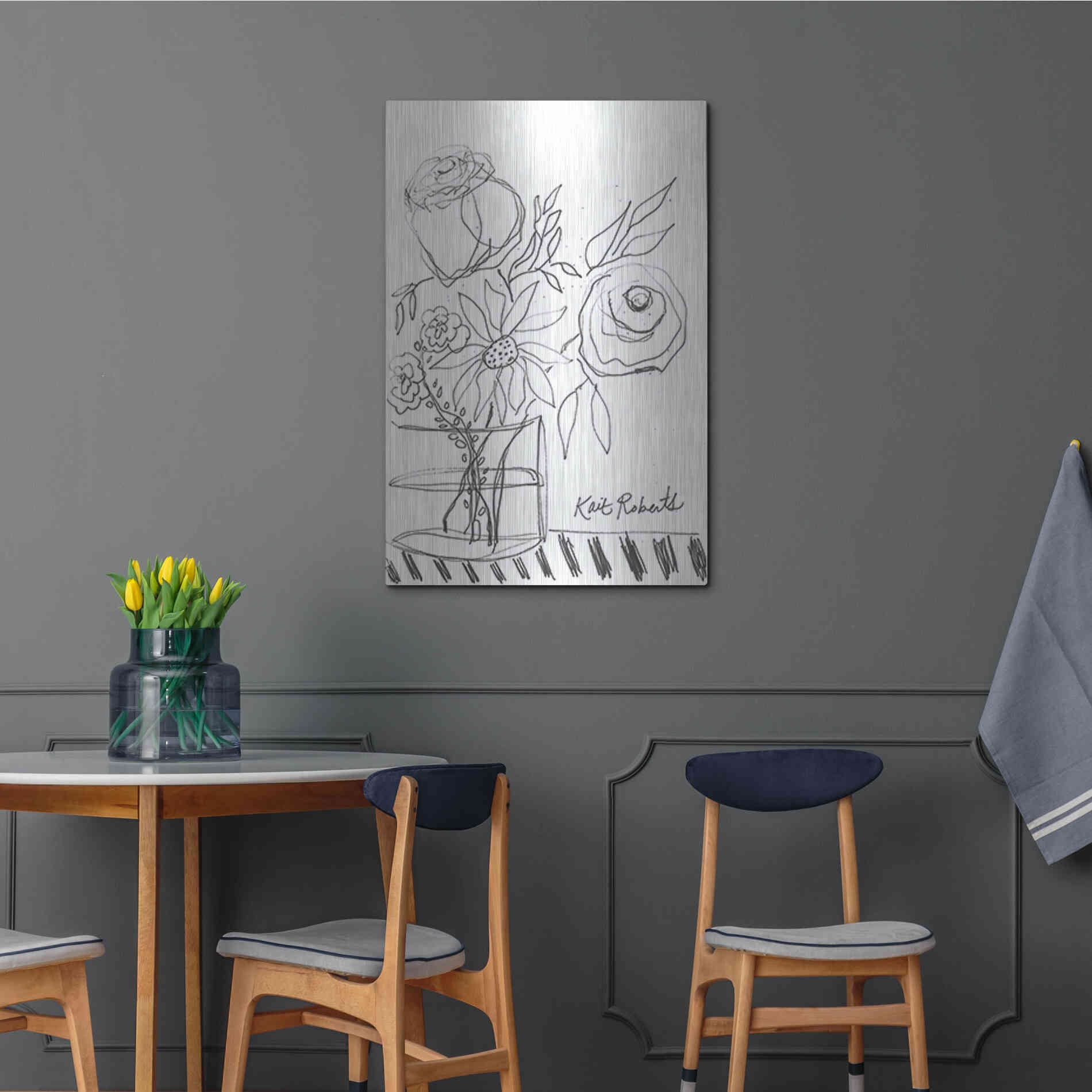 Luxe Metal Art 'Good Morning' by Kait Roberts, Metal Wall Art,24x36