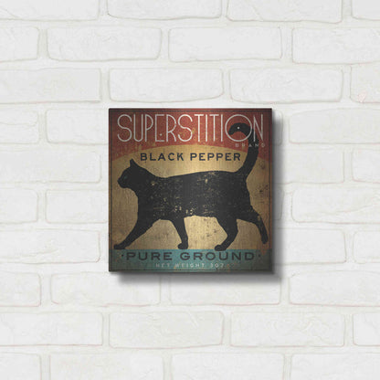 Luxe Metal Art 'Superstition Black Pepper Cat' by Ryan Fowler, Metal Wall Art,12x12